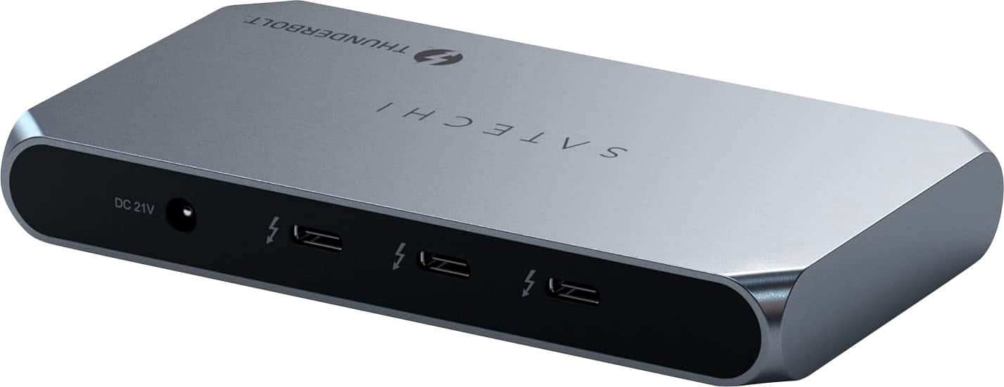 Satechi - Thunderbolt 4 Slim Hub Pro - 5-in-1 Dock- USB-C 60W, Single 8k or Dual 4K Display, 4 Thunderbolt 4 Ports, USB 3.2…