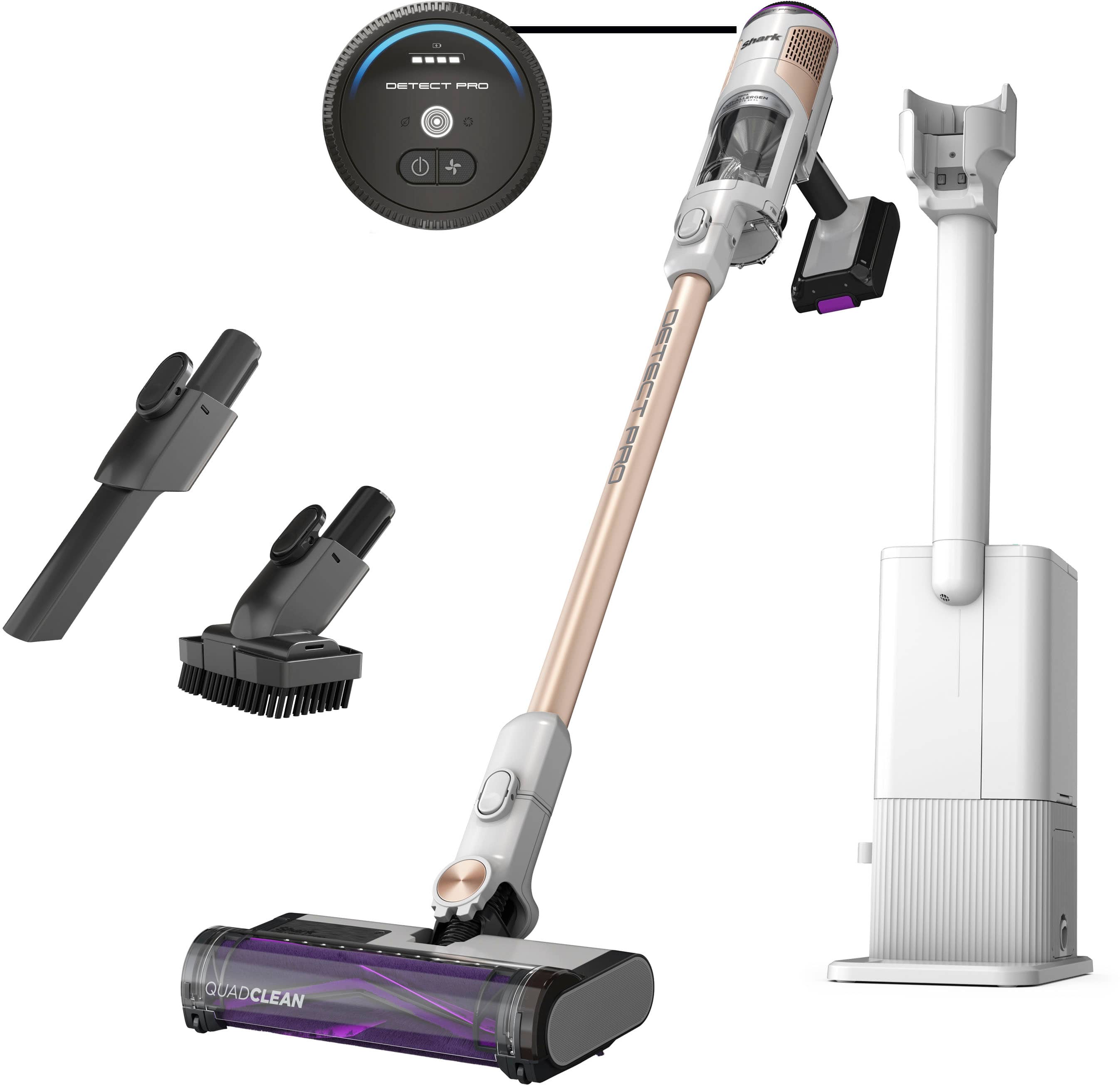 Shark - Detect Pro Auto-Empty System, Cordless Vacuum with QuadClean Multi-Surface Brushroll, HEPA Filter & 60-Minute Runtim…
