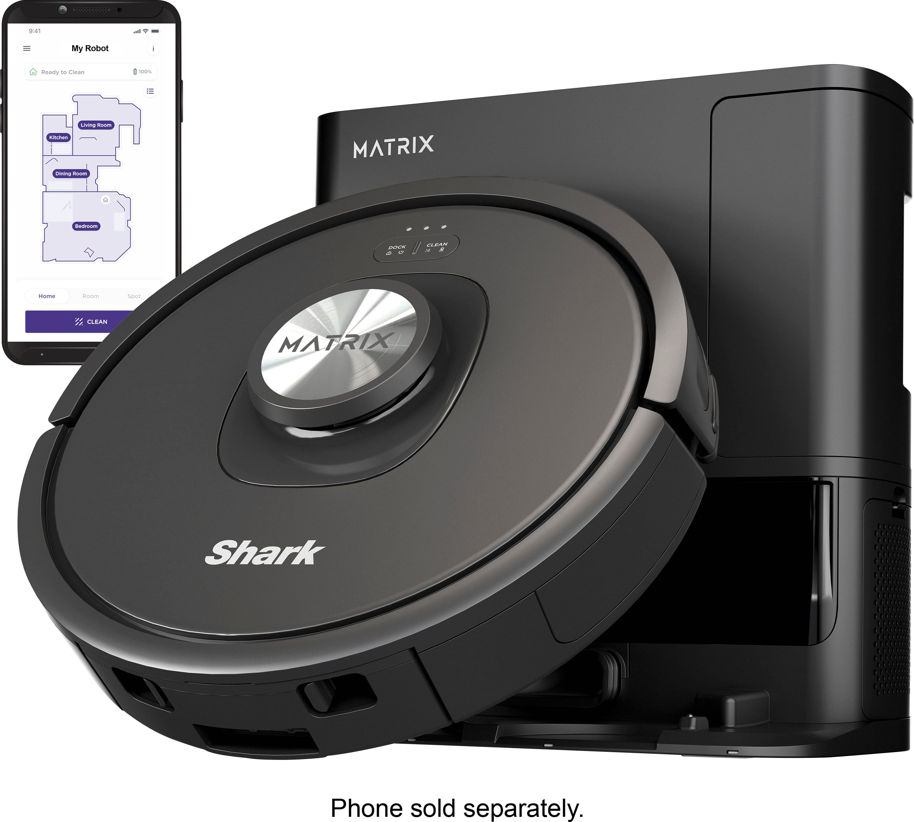 Shark - Matrix Self Empty Robot Vacuum with Bagless, 45-Day Capacity Base, Self-Cleaning Brushroll, Precision Mapping - Blac…