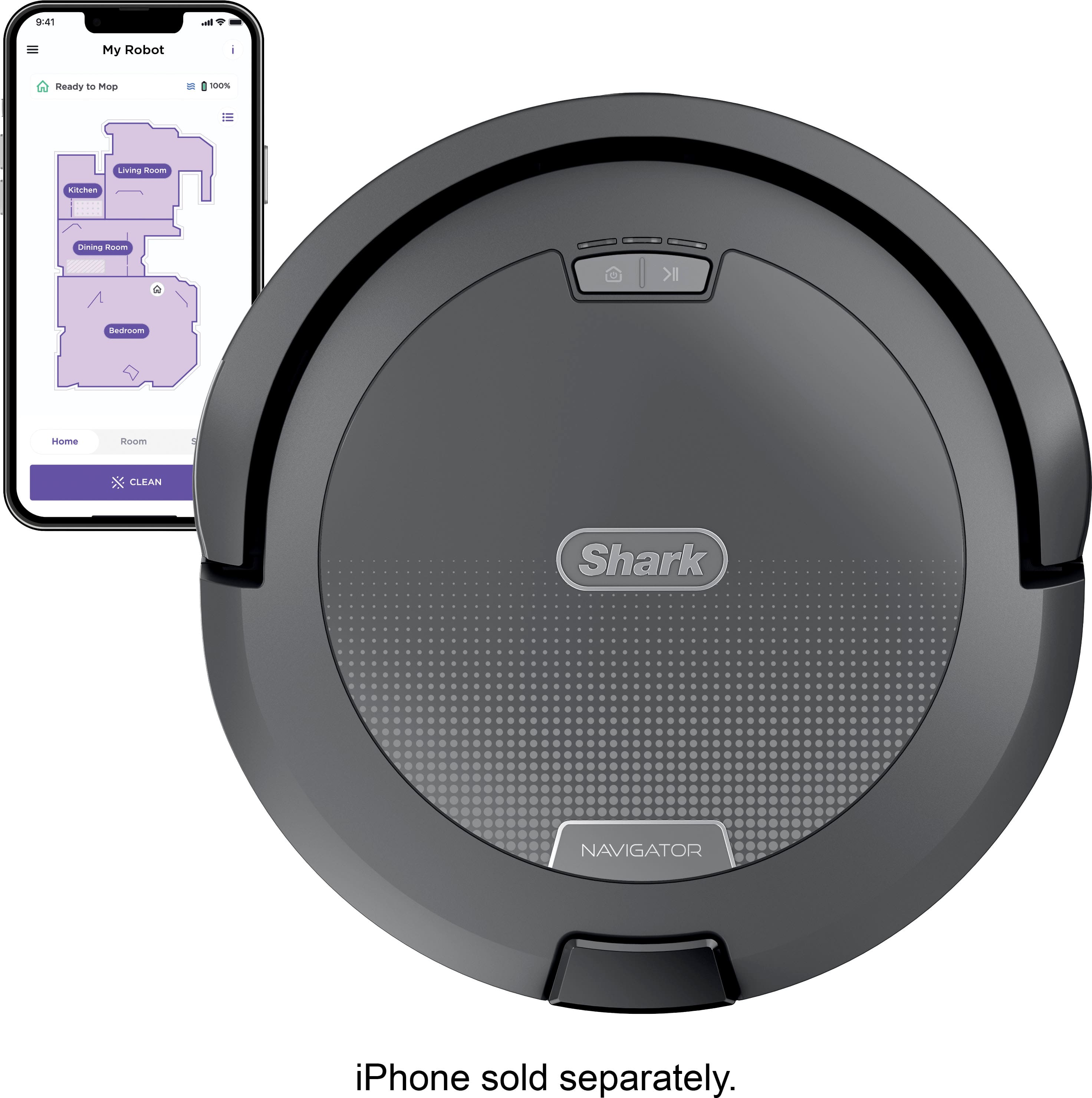 Shark - Navigator Robot Vacuum with SmartPath Navigation and Self-Cleaning Brushroll - Steel Grey product image