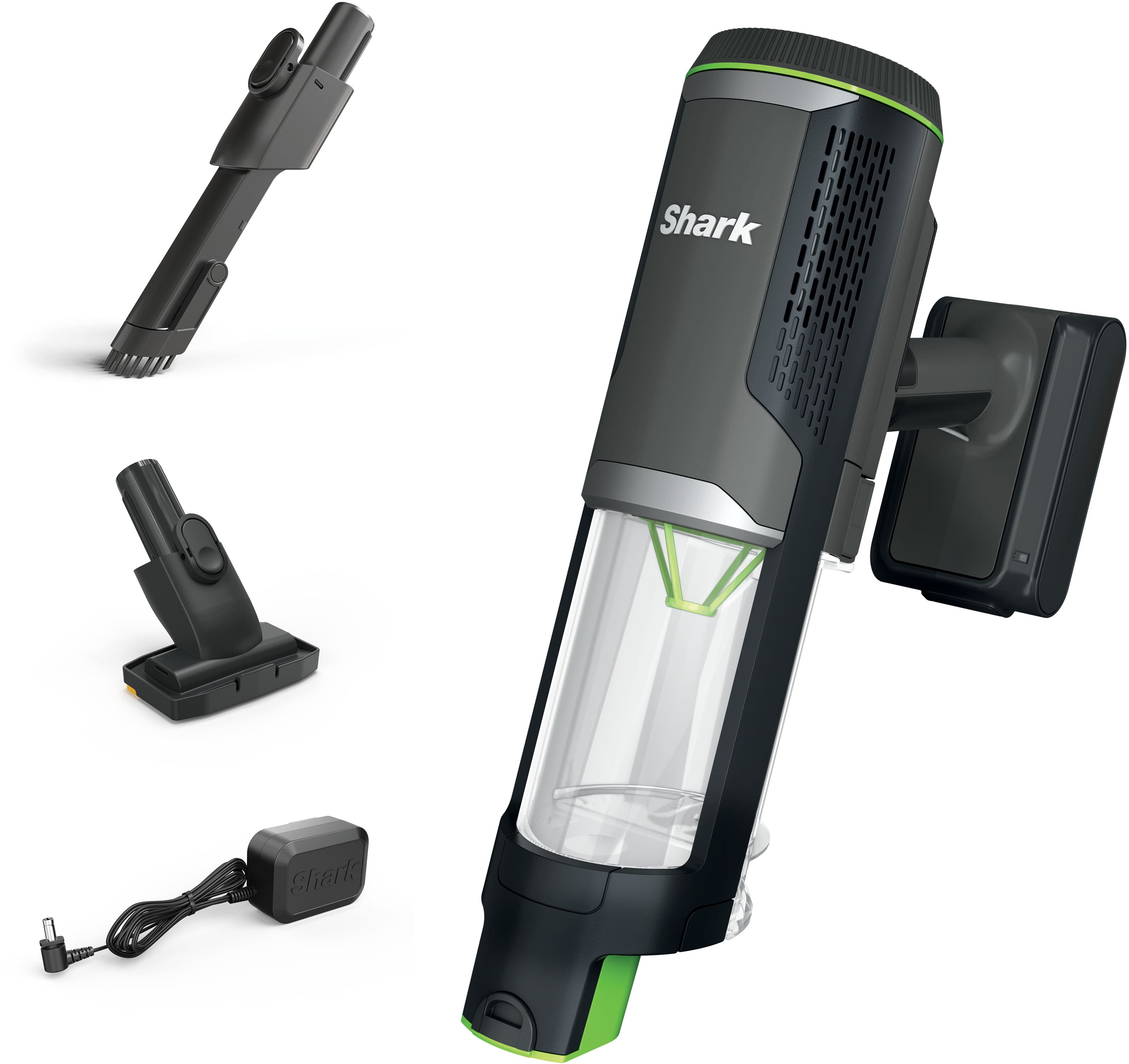 Shark - PowerBoost Cordless 2-in-1 Car/Home Handheld PowerVac - Charcoal + Electric Green product image