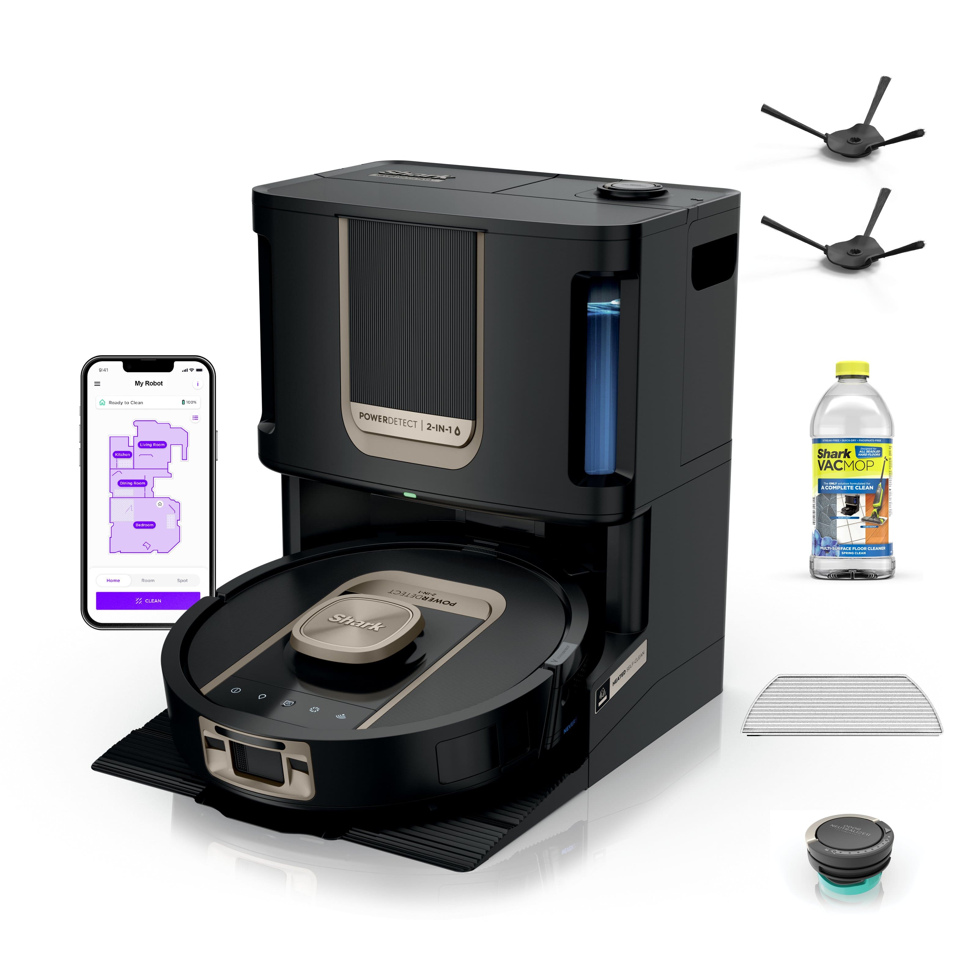 Shark - PowerDetect ThermaCharged Robot Vacuum & Mop with Heated Mop Cleaning NeverTouch Pro Base - Black product image