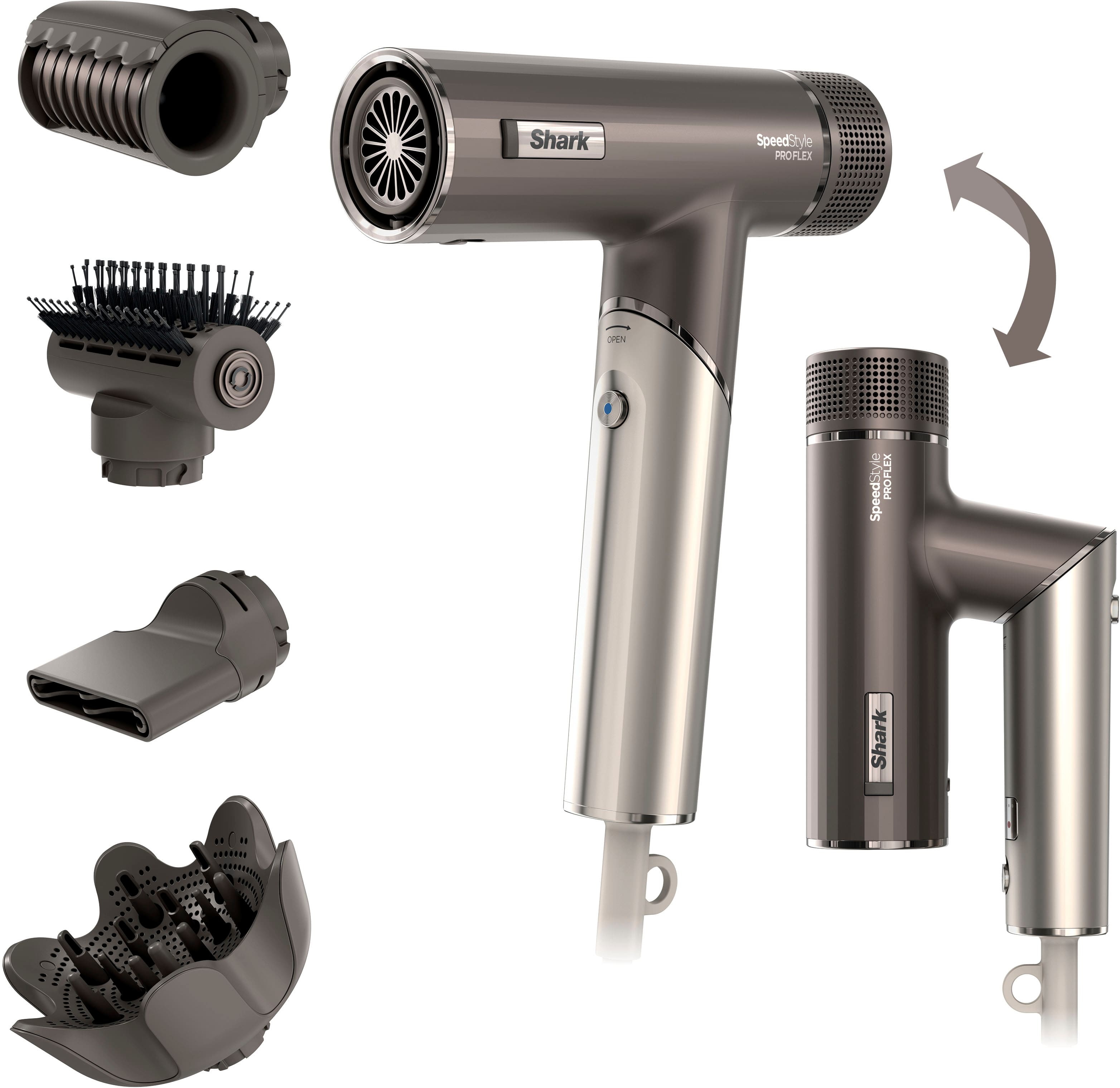 Shark - SpeedStyle Pro FLEX Professional Performance High-Velocity Hair Dryer System - Metallic Gray product image