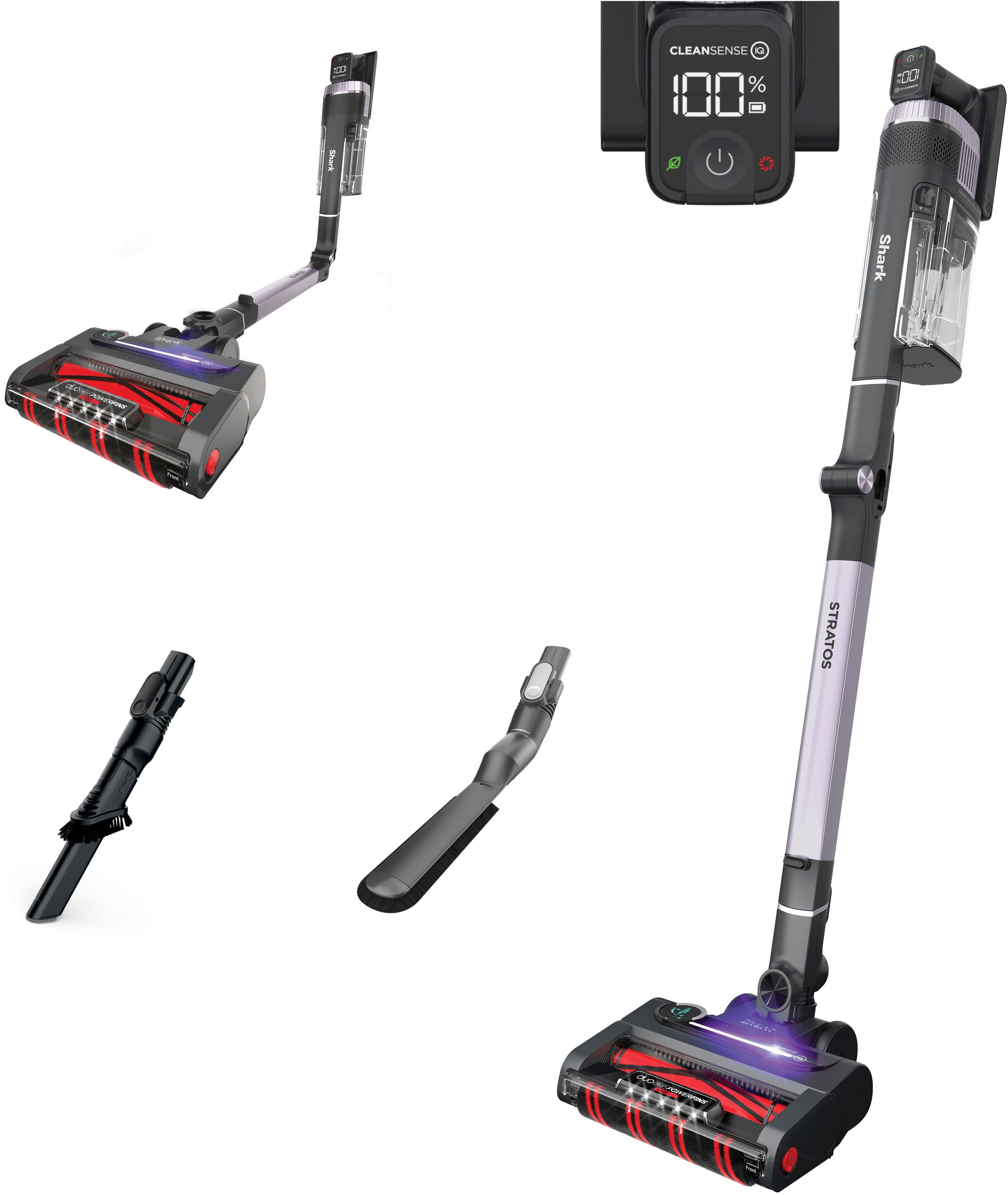 Shark - Stratos MultiFLEX Cordless Stick Vacuum with Clean Sense IQ and Odor Neutralizer, DuoClean Powerfins HairPro - Ash P…