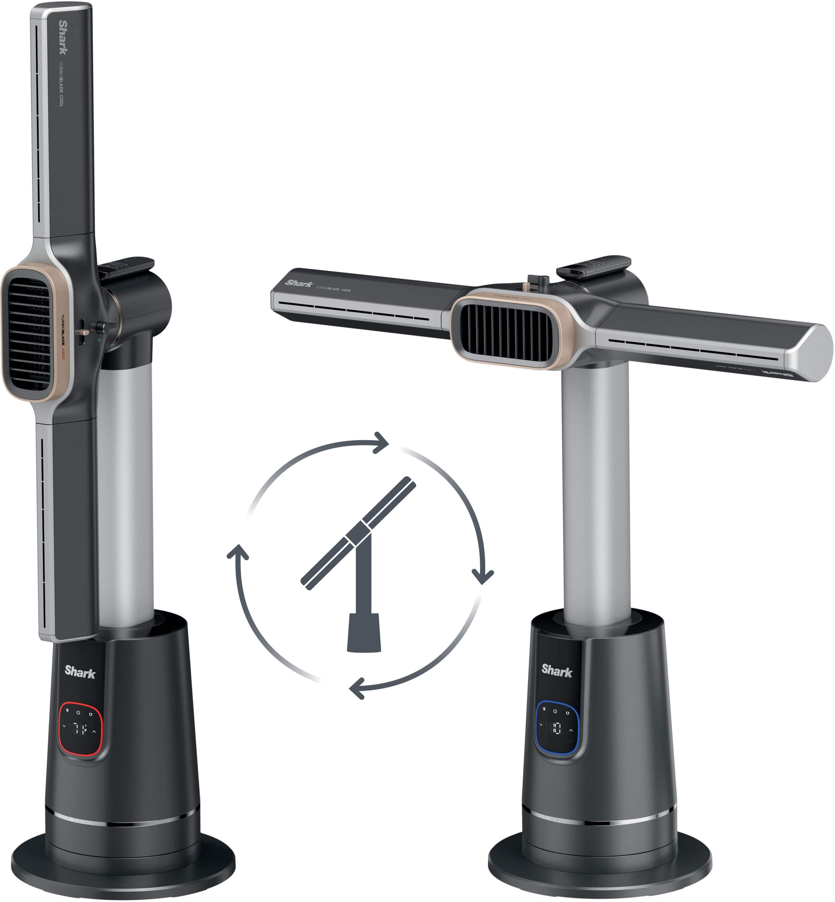 Shark - TurboBlade Cool + Heat - 2-in-1 Bladeless Tower Fan & Space Heater for Customizable Year-Round Indoor Use - Charcoal…