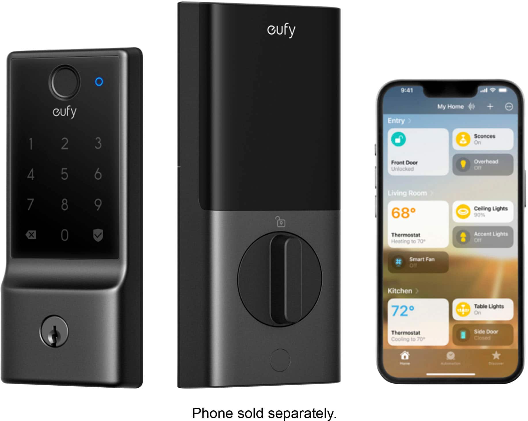 Smart Lock E31 WiFi Replacement Deadbolt Unlock with eufy App, Keypad, Smart Devices, and Fingerprint - Black product image