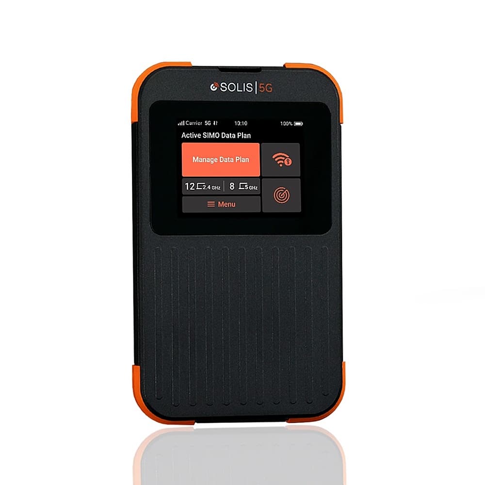 Solis - 5G Mobile Wi-Fi Hotspot - Local & International Coverage Router with Lifetime Data Plan - Black / Orange product ima…