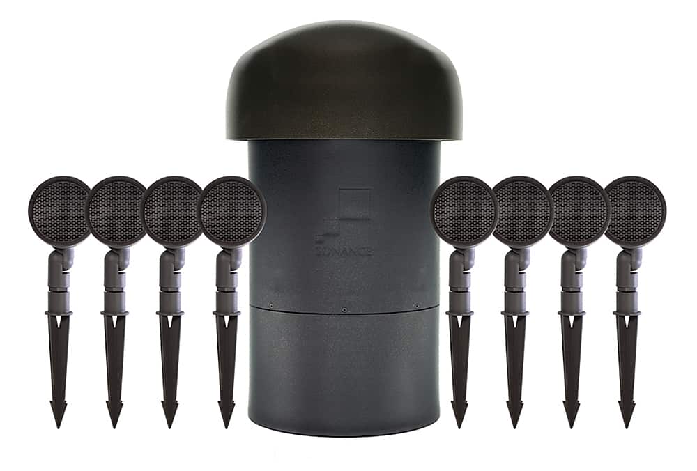 Sonance - SGS 8.1 SYSTEM - Garden Series 8.1-Ch. Outdoor Speaker System with In-Ground Subwoofer (Each) - Dark Brown/Black p…