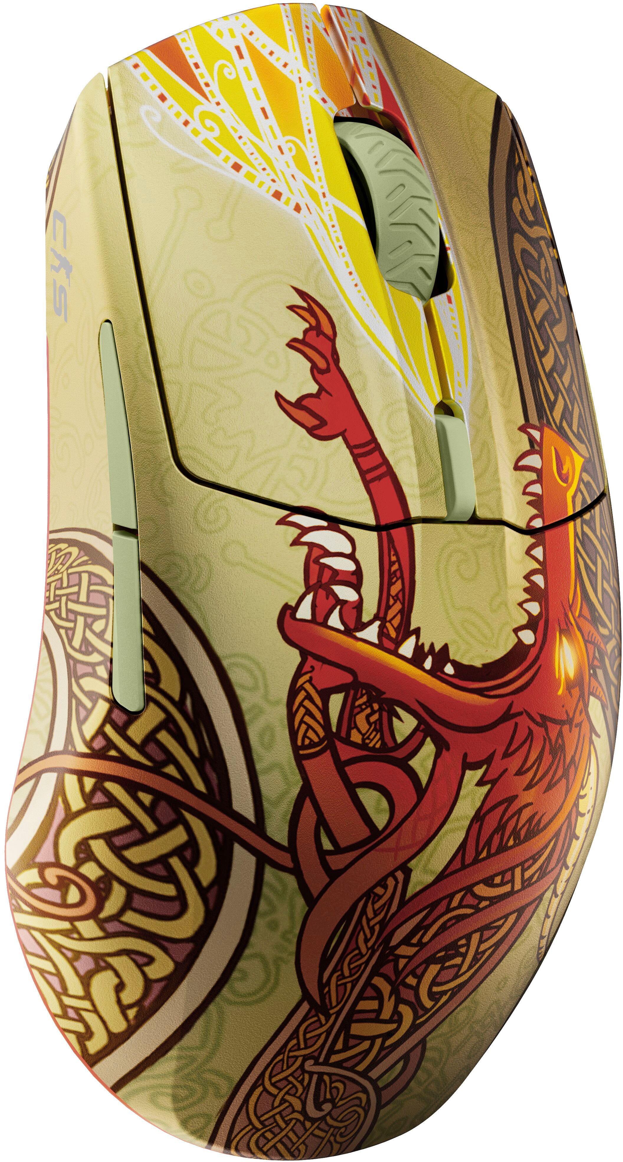 SteelSeries - Aerox 3 Wireless Optical Gaming Mouse with Super Mesh Detachable USB-C Connectivity - Wireless - CS2 Dragon Lo…