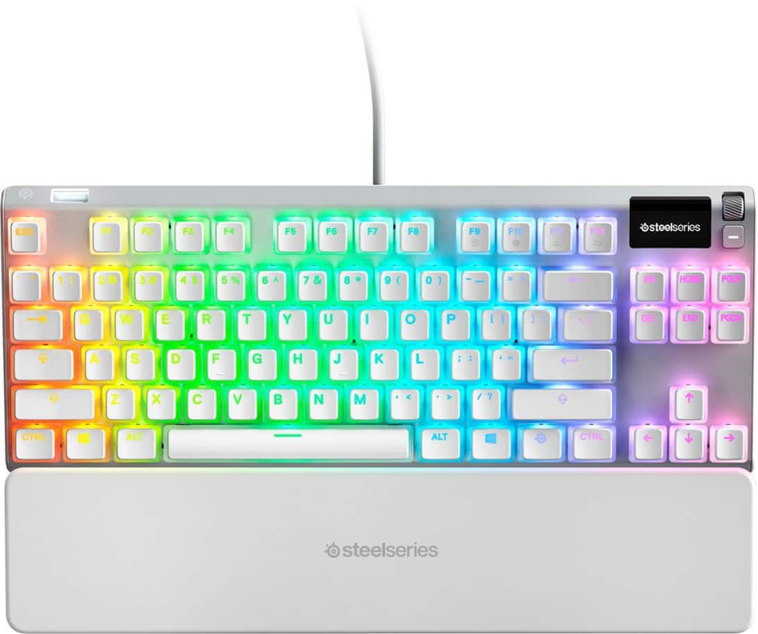 SteelSeries - Apex 7 Ghost TKL Wired Mechanical Red Linear Gaming Keyboard with RGB Backlighting - White product image