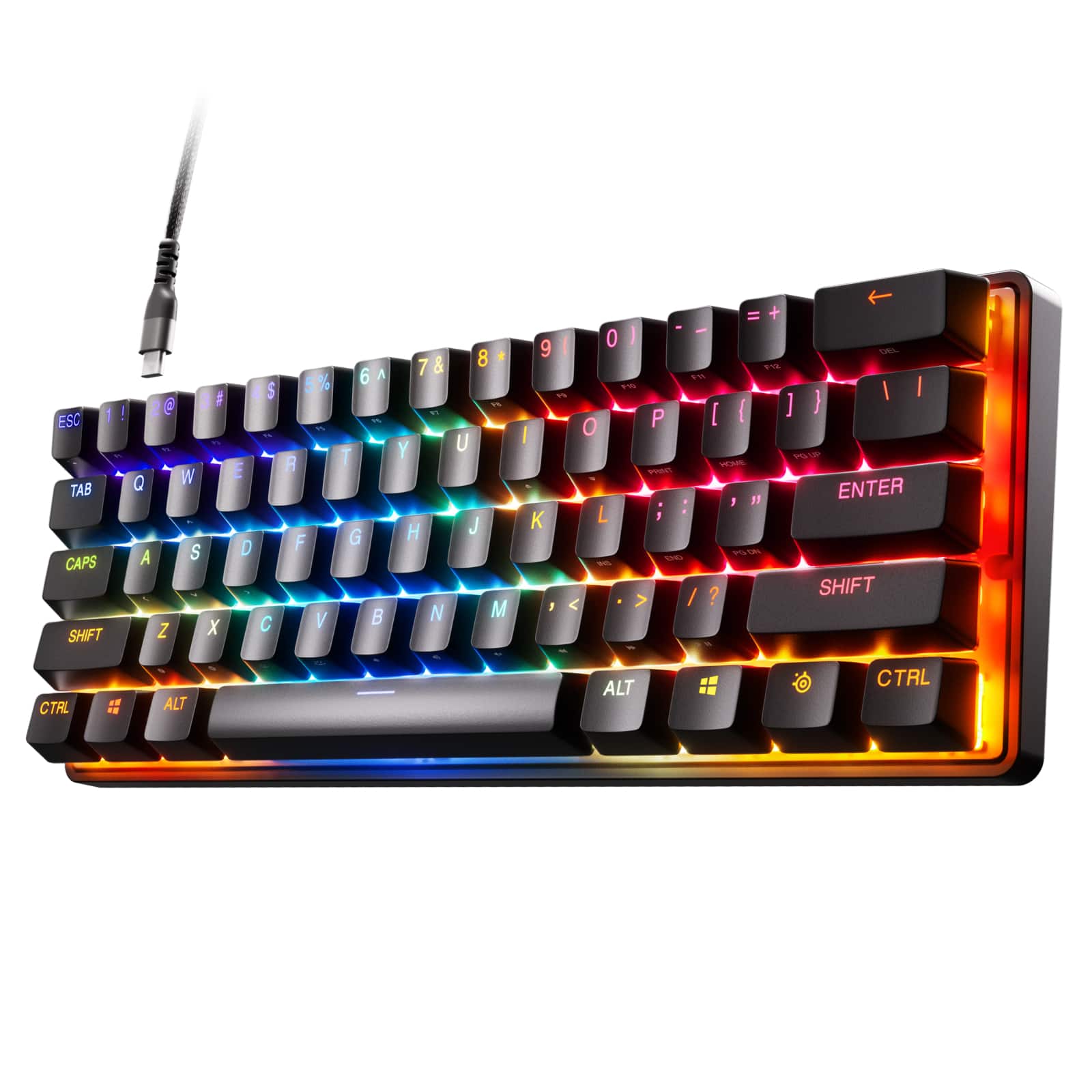 SteelSeries - Apex 9 Mini 60% Wired Optical OptiPoint Adjustable Actuation Switch Gaming Keyboard with Rapid Tap - Black pro…