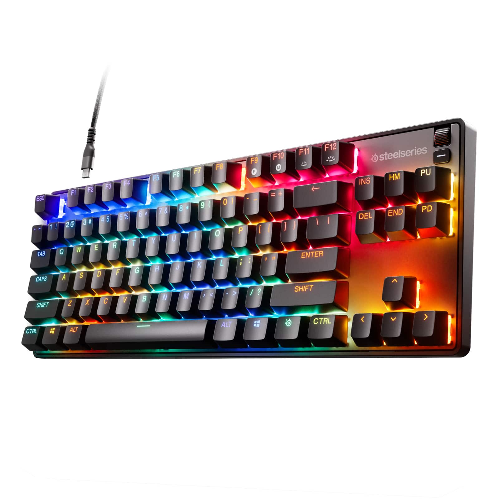 SteelSeries - Apex 9 TKL Wired Optical OptiPoint Adjustable Actuation Switch Gaming Keyboard with Rapid Tap - Black product…