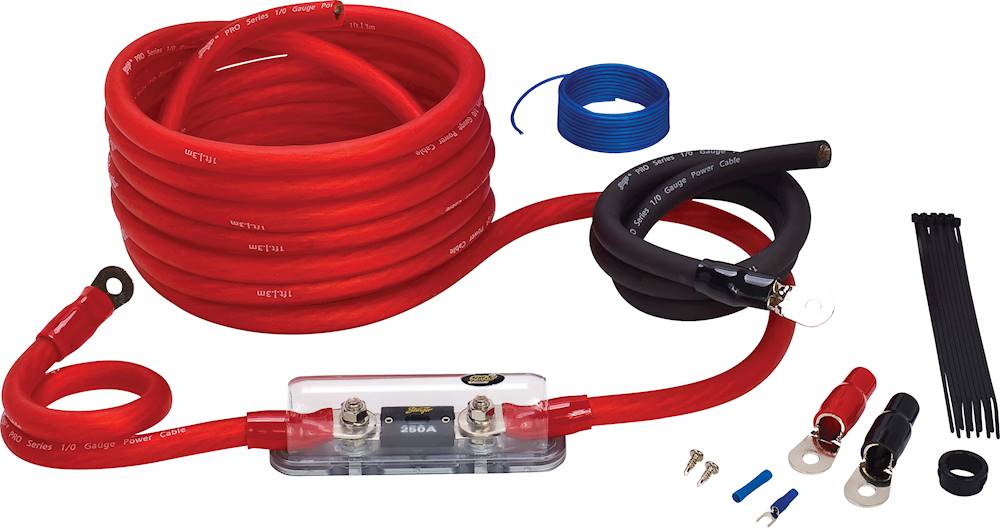 Stinger - 4000 Series 1/0GA Power Amplifier Wiring Kit for Car Audio Systems up to 3400W/250A - Red product image