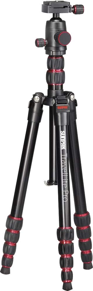 Sunpak - TravelLite Pro Reverse Folding 63" Tripod - Black/Red Accents product image