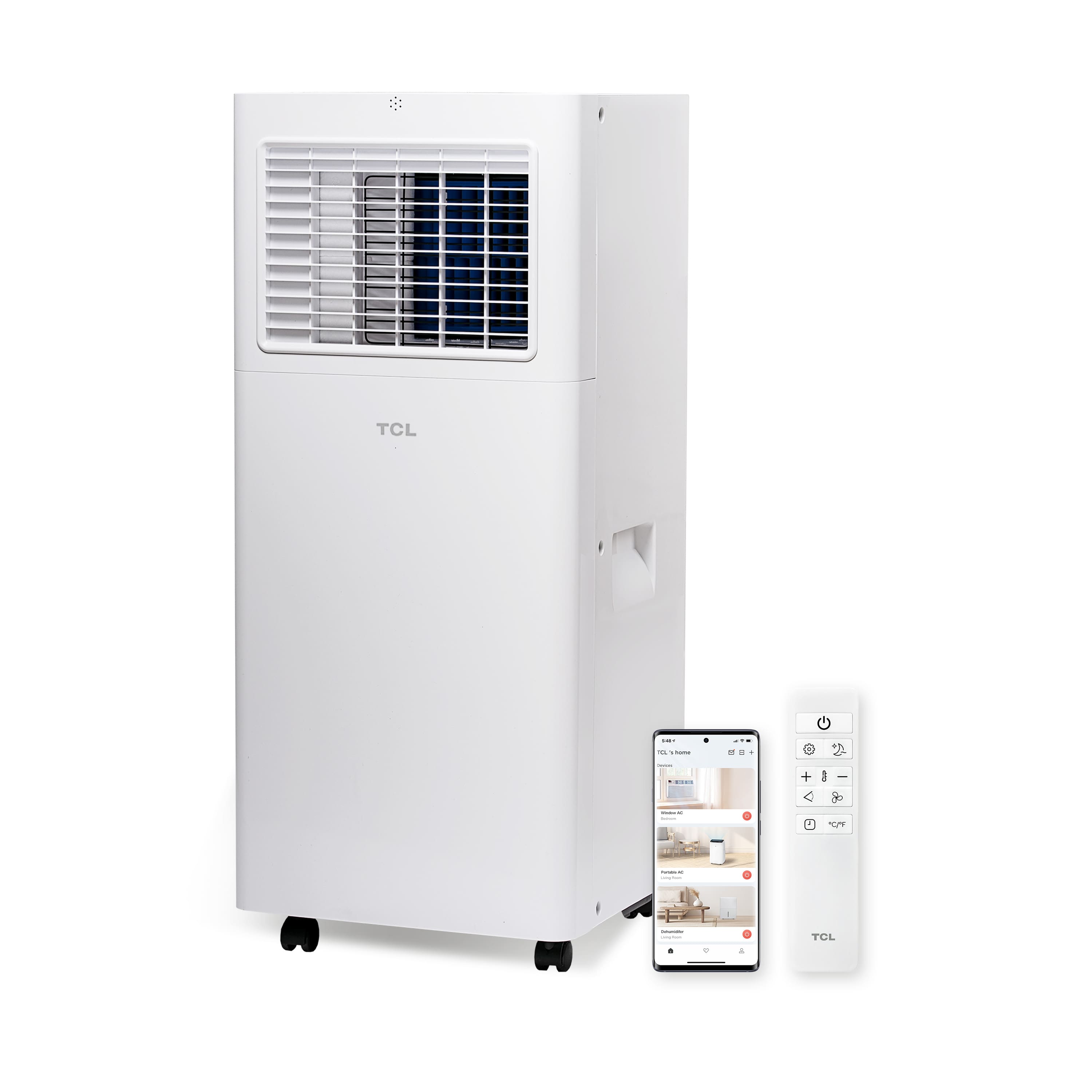 TCL - 250 Sq. Ft. 6,000 BTU Smart Portable Air Conditioner 3-in-1 with AC, Fan & Dehumidifier - White product image