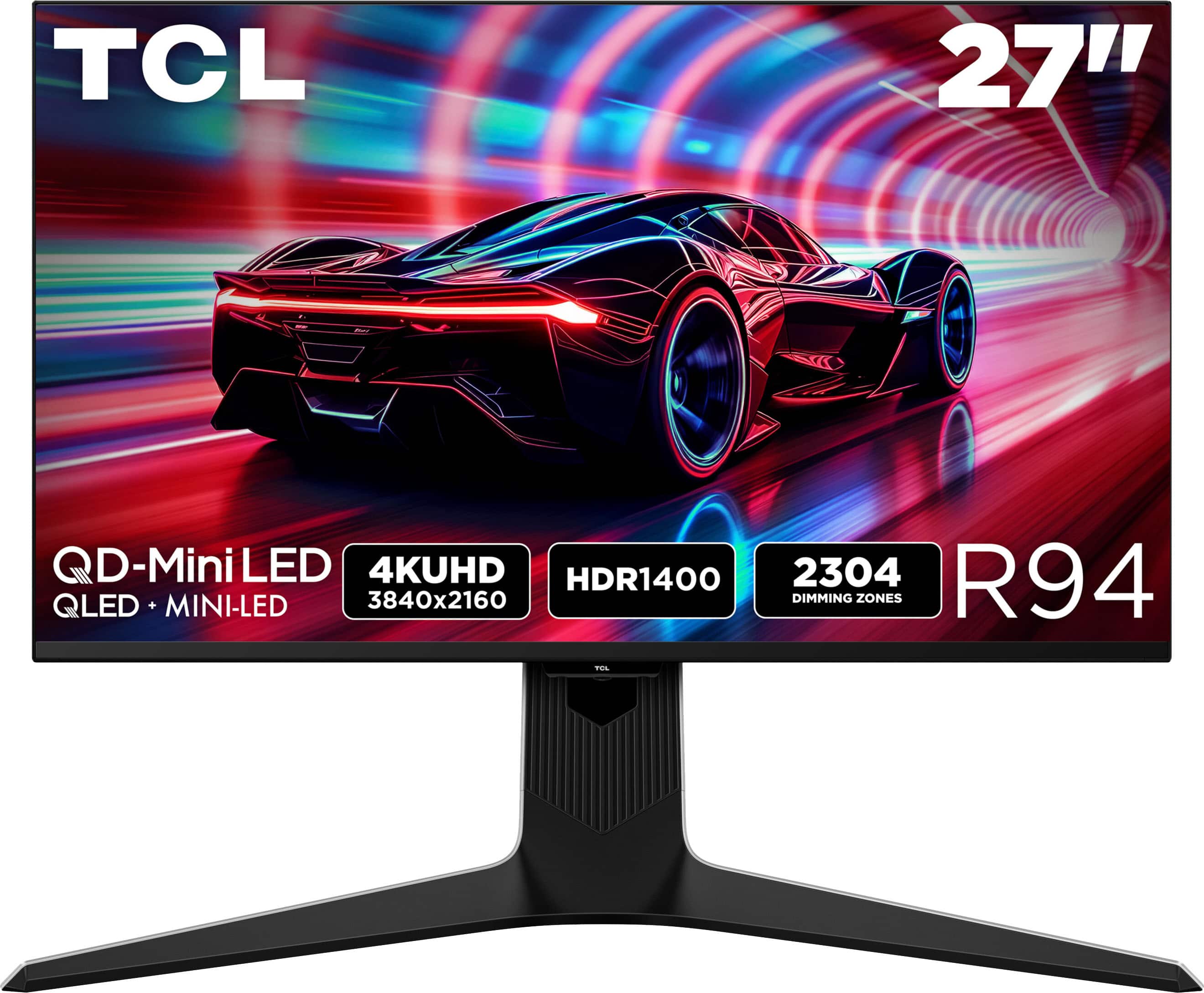 TCL - 27" R94 Series 4K UHD HDR QD-Mini LED Gaming Monitor - Black and White product image