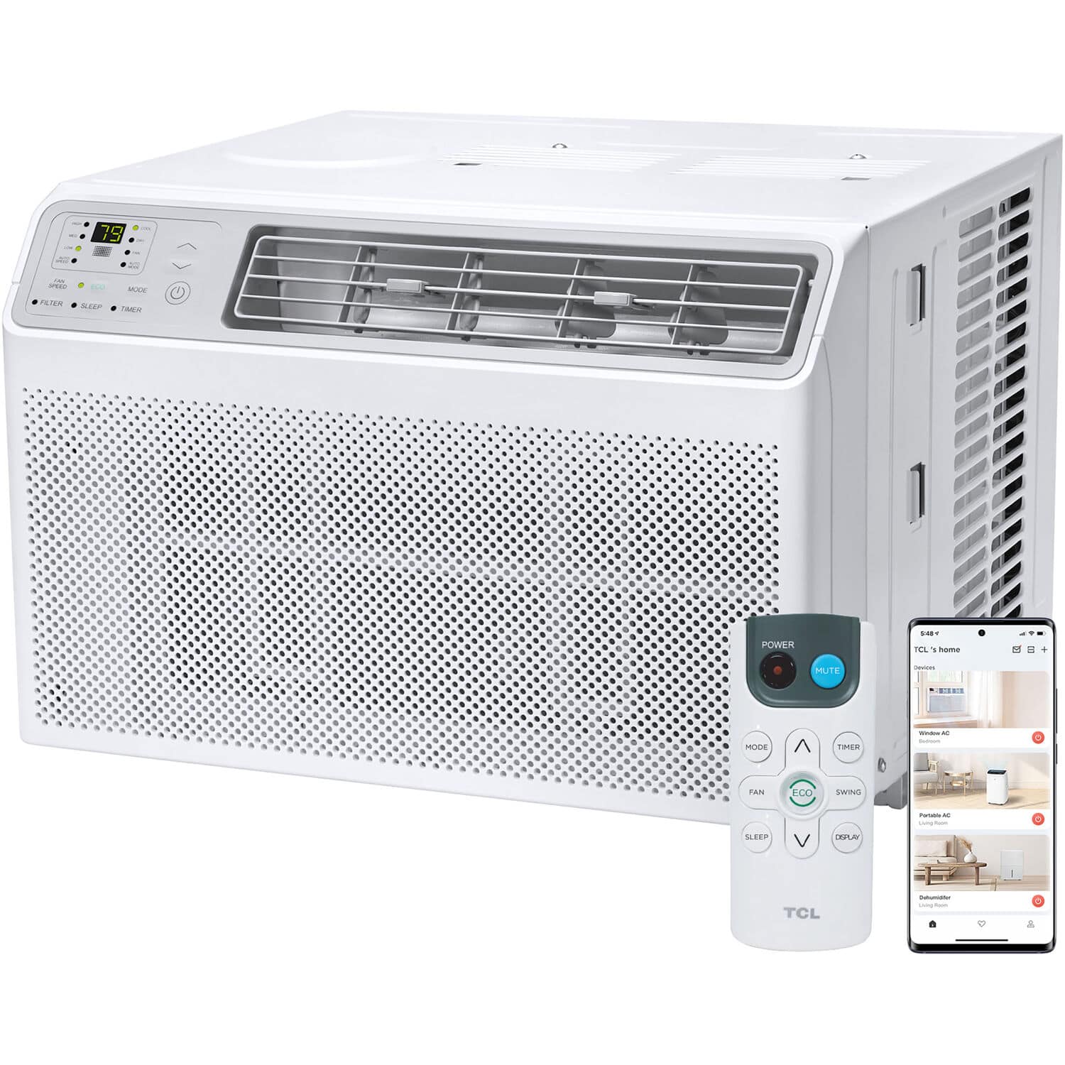 TCL - 350 Sq. Ft. 8,000 BTU Smart Window Air Conditioner - White product image