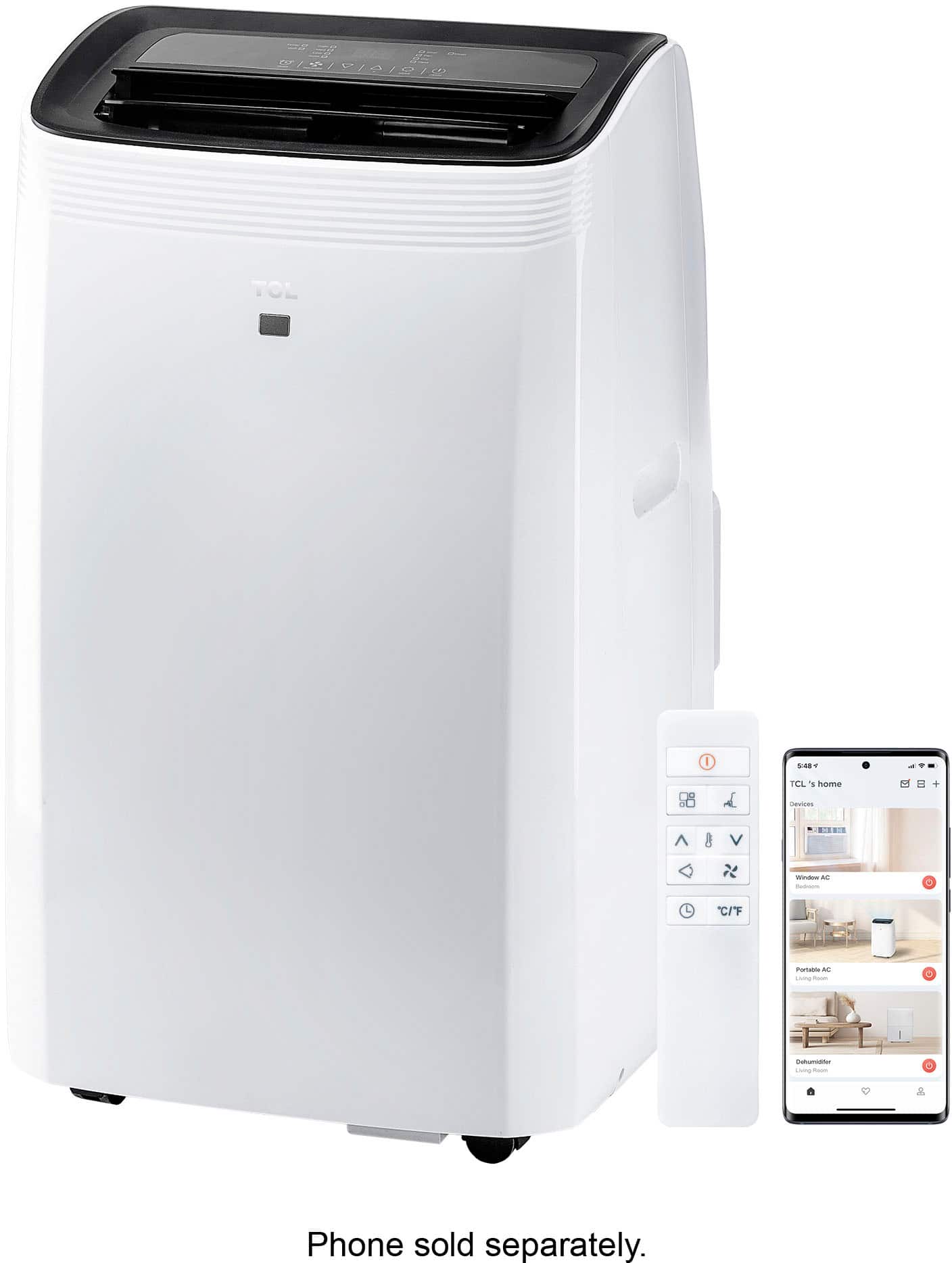 TCL - 450 Sq. Ft. 10,000 BTU 3-in-1 Smart Portable Air Conditioner - White product image
