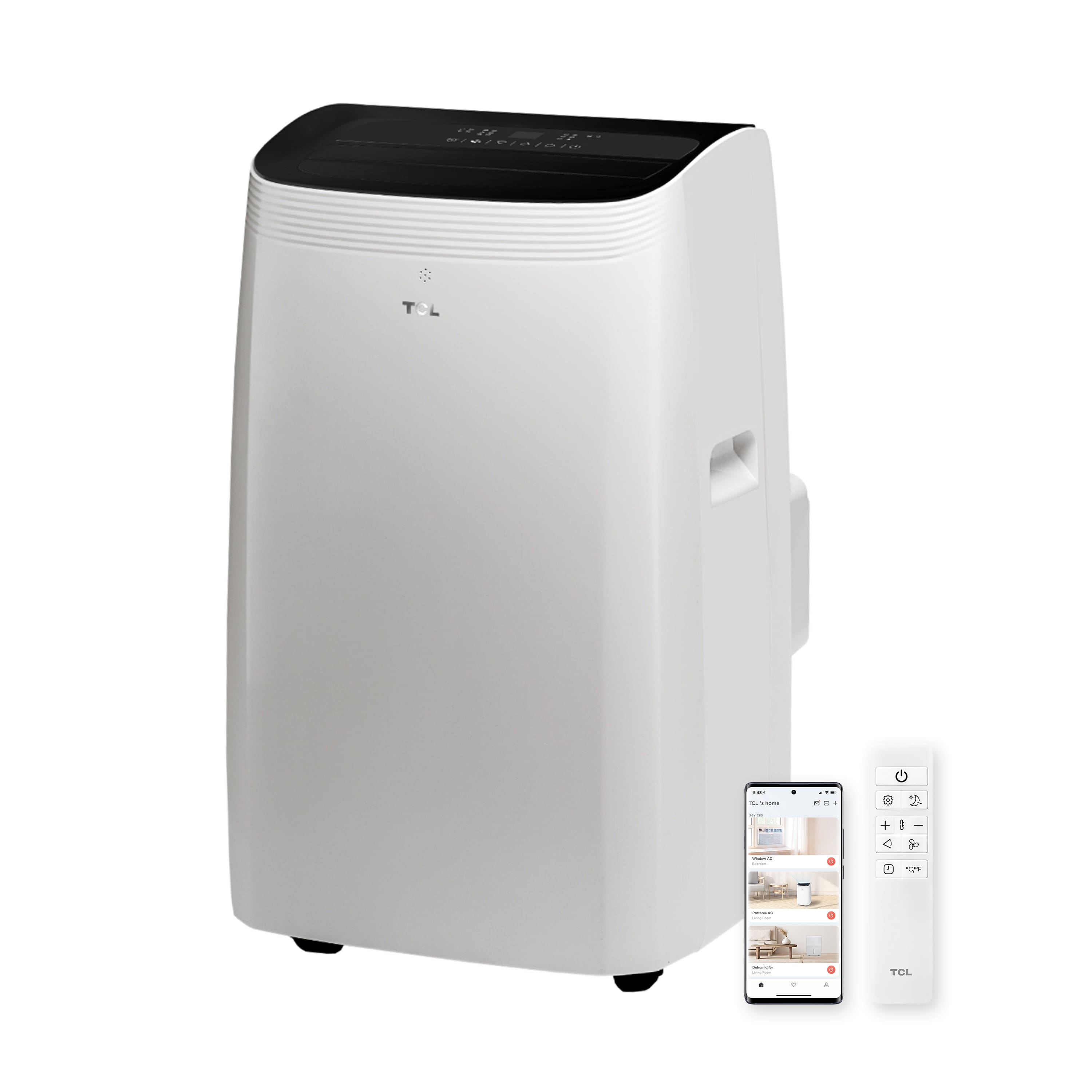 TCL - 450 Sq. Ft. 10,000 BTU Q-Series Ultra-Quiet Dual Hose Inverter Smart Portable Air Conditioner - White product image