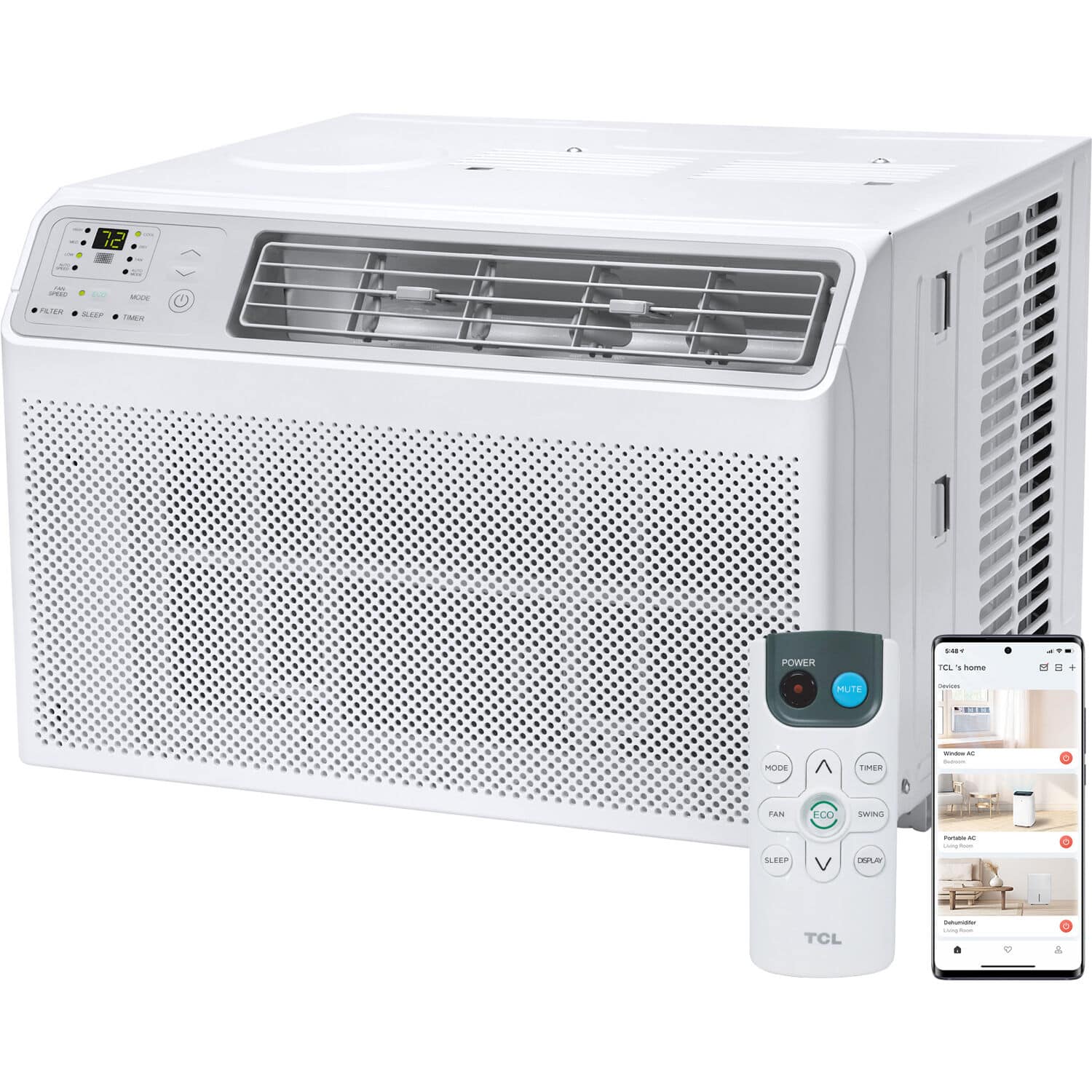 TCL - 550 Sq. Ft. 12,000 BTU Smart Window Air Conditioner - White product image