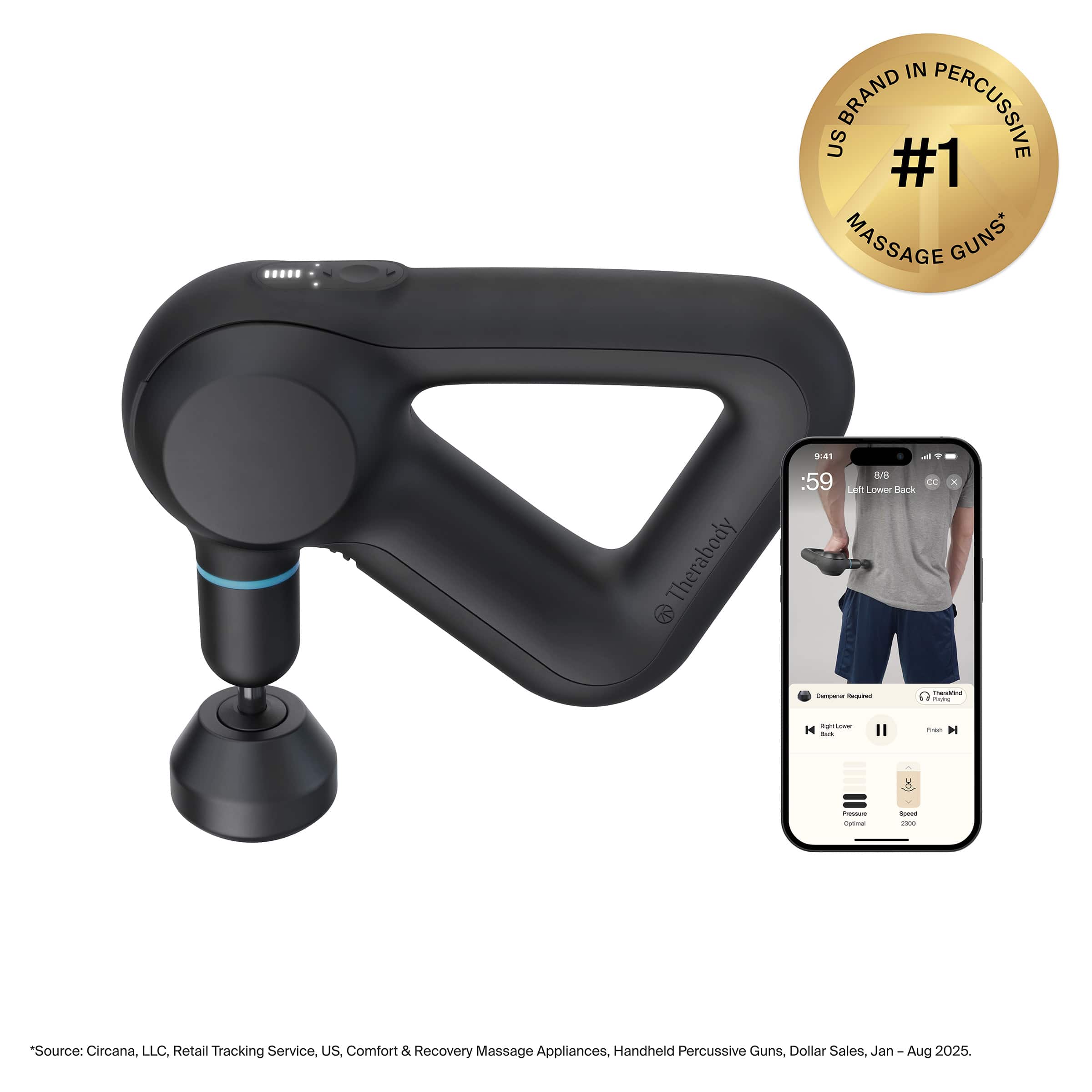 Therabody - Theragun Prime (5th Generation) - Powerful 5-Speed Massage In A Simple Design For Improved Recovery - Black prod…