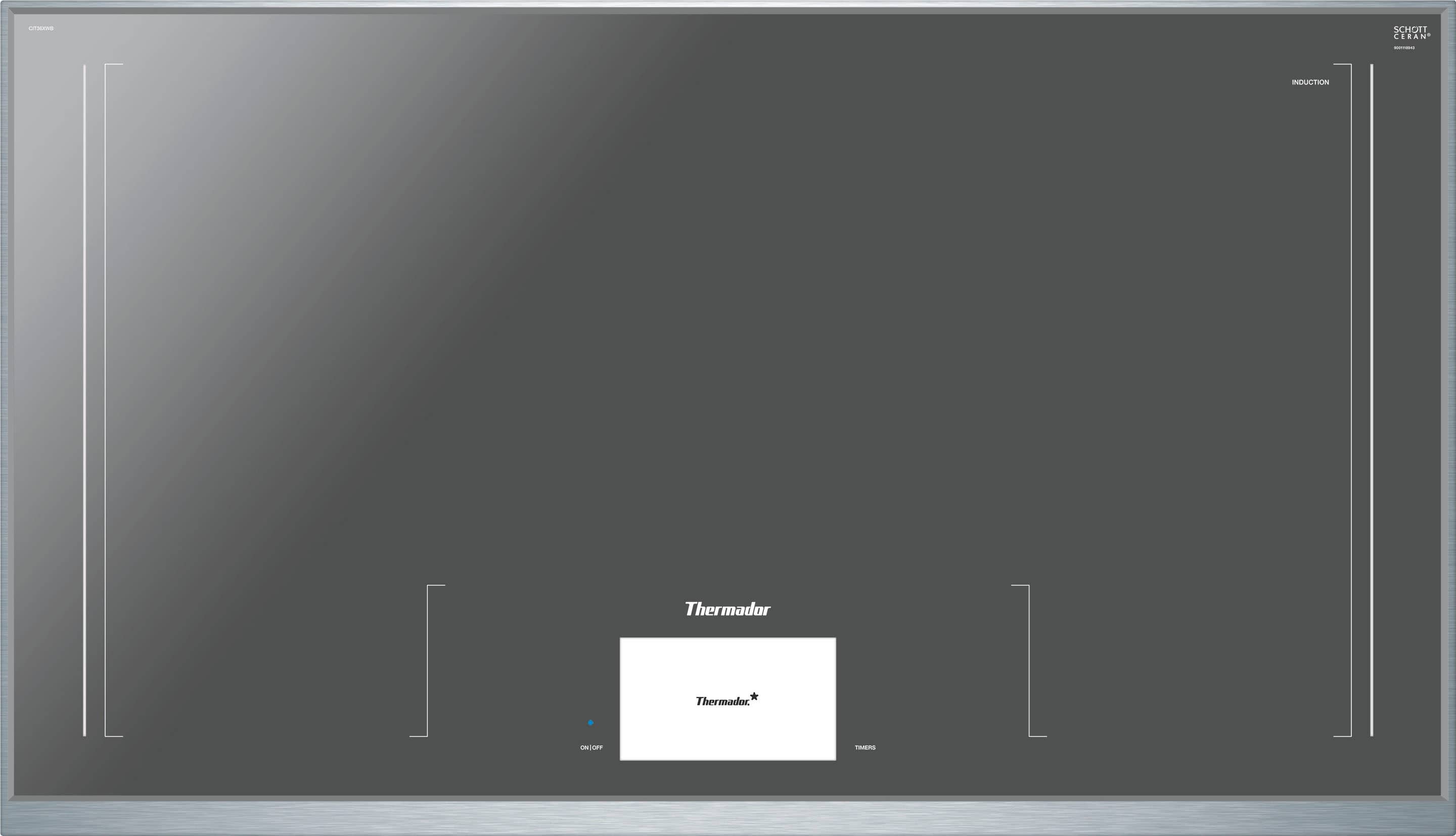 Thermador - Freedom Series 36" Built-In Electric Induction Cooktop with 6 elements, Wifi and Frame - Dark Gray product image
