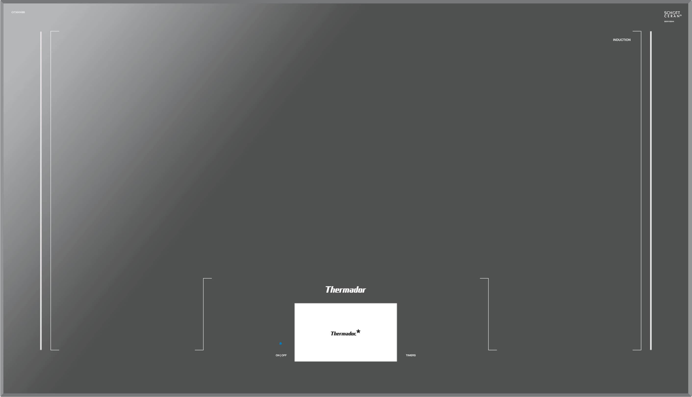 Thermador - Freedom Series 36" Built-In Electric Induction Smart Cooktop with 56-Elements Freedom Cooking Surface - Dark Gra…