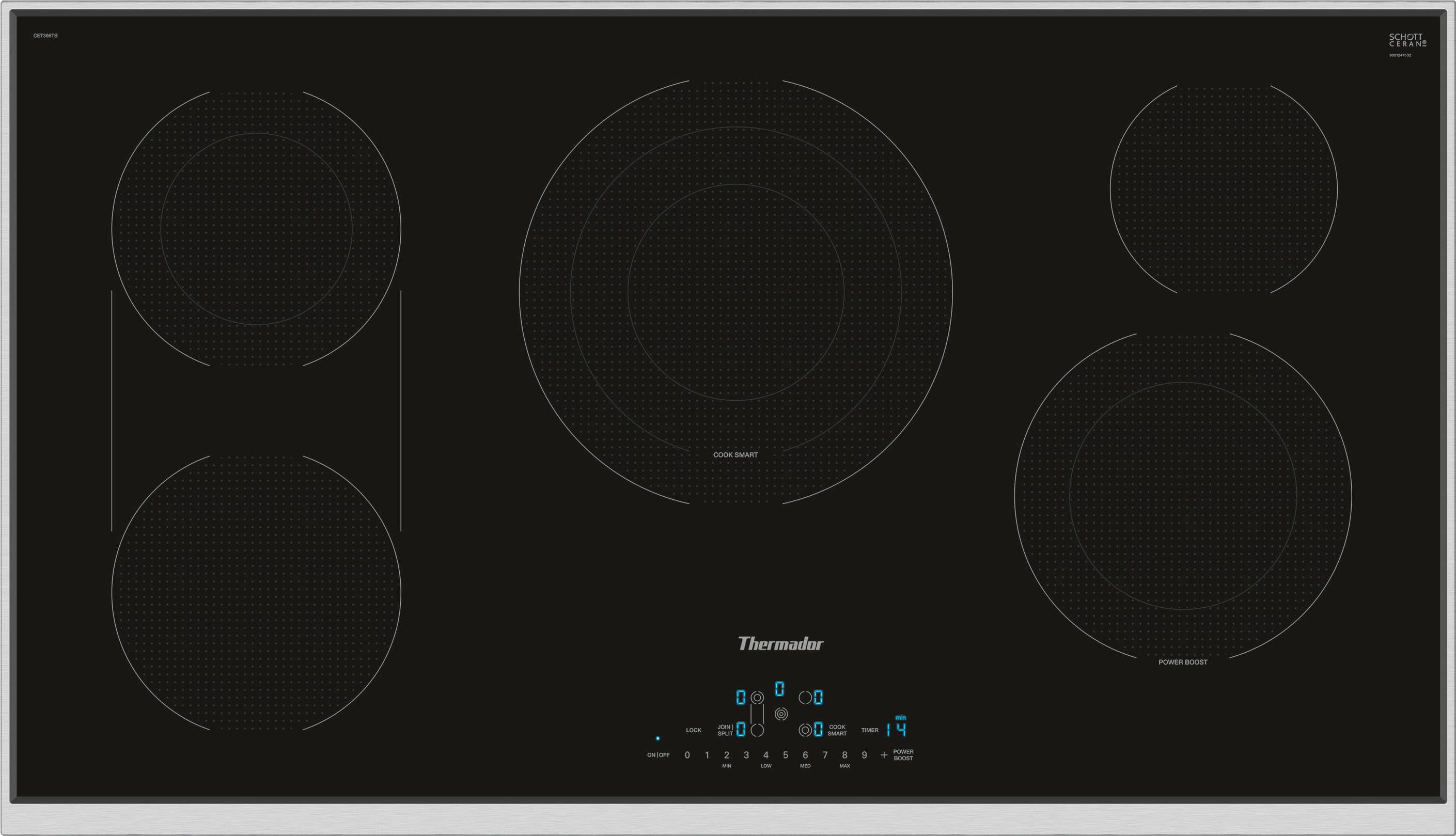 Thermador - Masterpiece Series 36" Built-In Electric Cooktop with 5 elements - Black product image