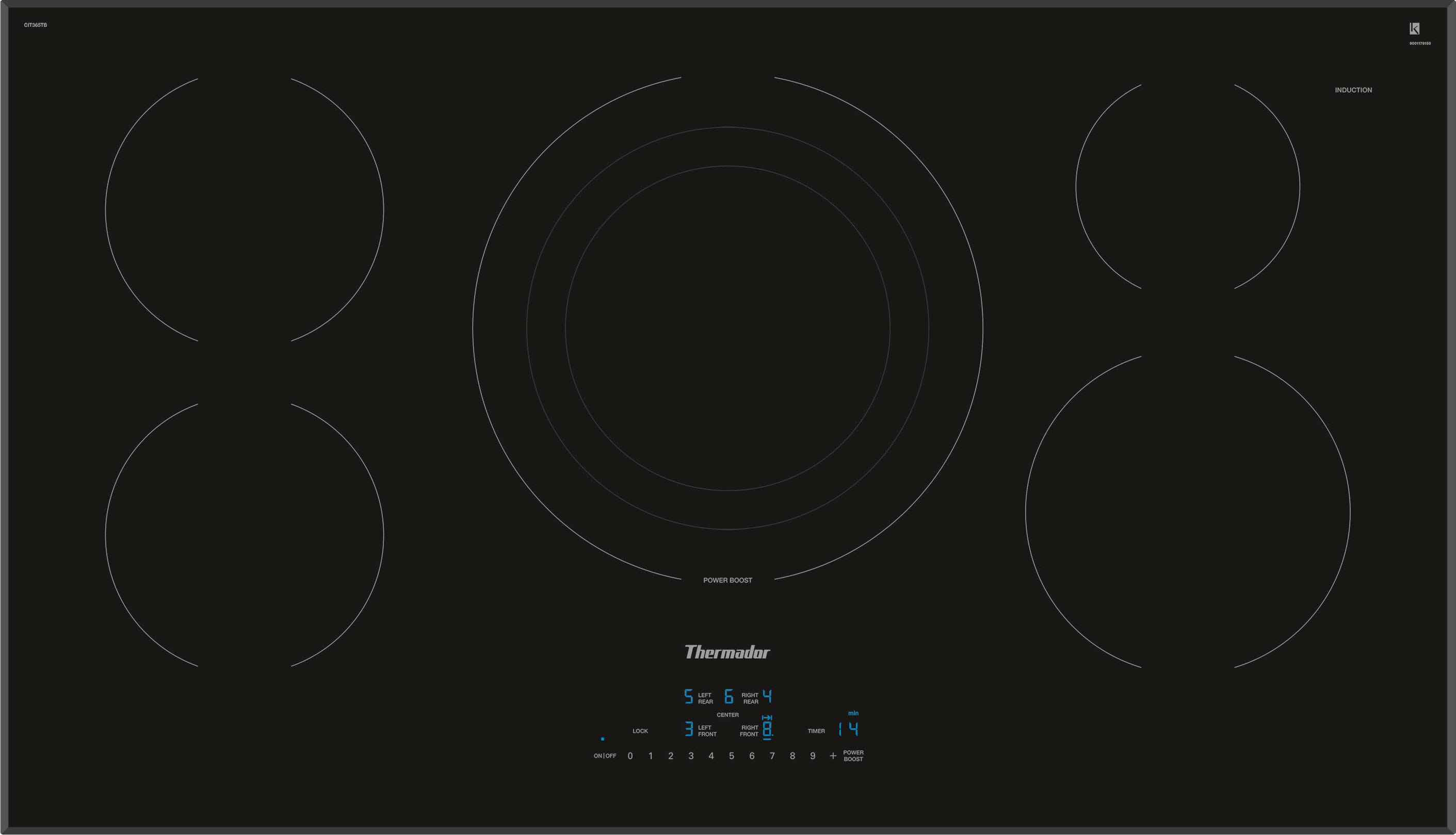 Thermador - Masterpiece Series 36" Built-In Electric Induction Cooktop with 5 elements and Frameless Design - Black product…