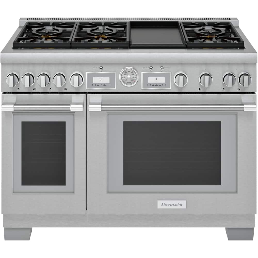 Thermador - Pro Grand 7.9 Cu. Ft. Freestanding Double Oven Gas Convection Range with Self-Cleaning - Liquid Propane Converti…