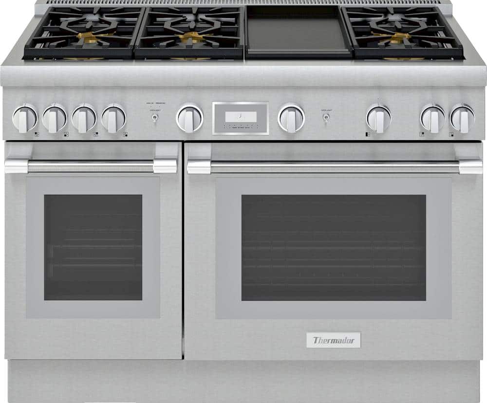 Thermador - Pro Harmony 6.6 Cu. Ft. Freestanding Double Oven Gas Convection Range - Liquid Propane Convertible - Stainless S…