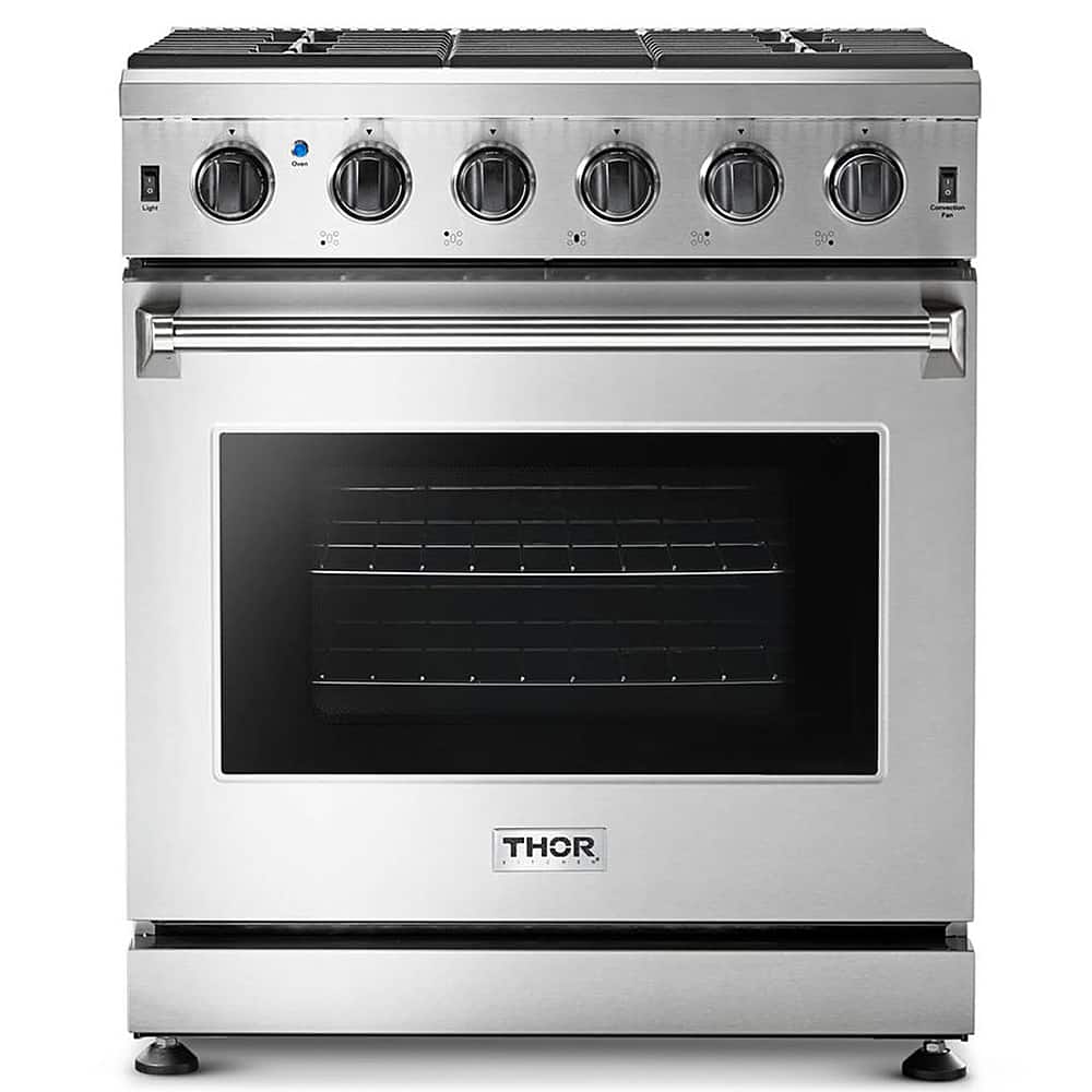 Thor Kitchen - 4.55 cu. ft. Freestanding Gas Convection Range with Storage Drawer - Natural Gas - Stainless Steel product im…