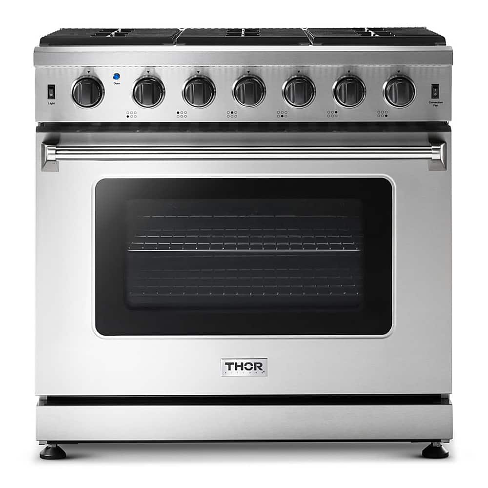 Thor Kitchen - 6.0 Cu.Ft Freestanding Gas Convection Range with Storage Drawer- Liquid Propane - Stainless Steel product ima…