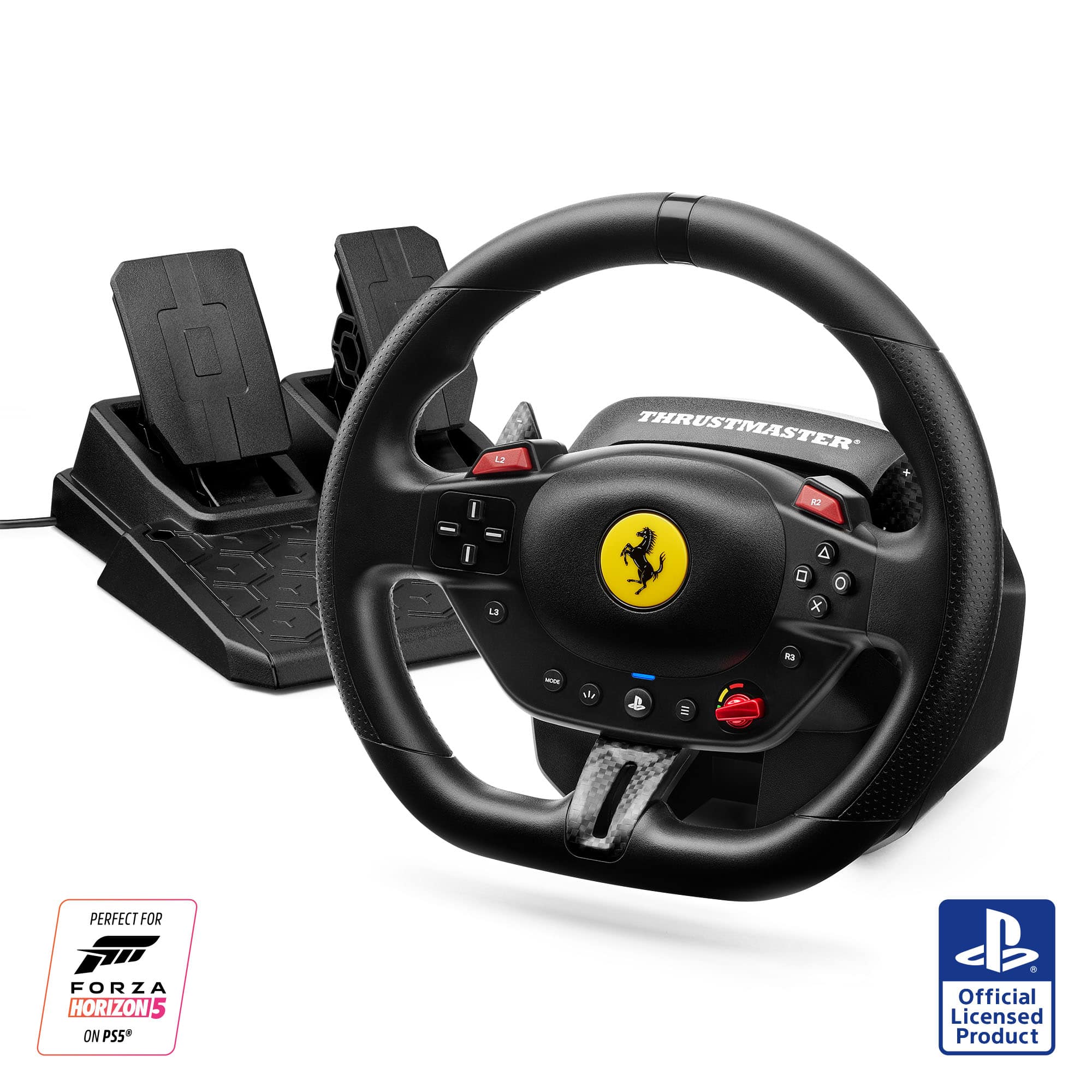 Thrustmaster - T98 Ferrari 296 GTB Racing Wheel & Pedal Set for Playstation 4, Playstation 5, Windows - Black product image