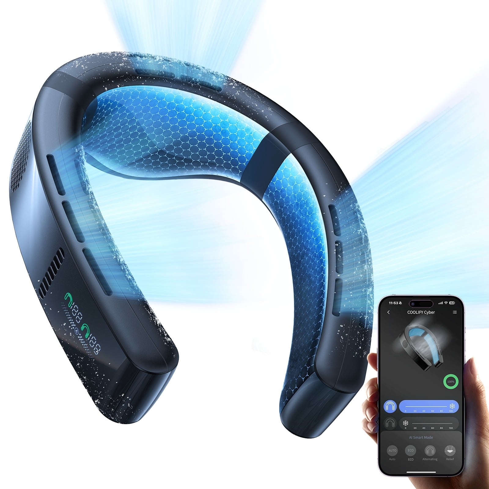 TORRAS - COOLiFY Cyber Ultimate Cooling Portable Neck Fan, Cooling, Heating, and Fan Rechargeable with 6000mAh, Neck Cooler…
