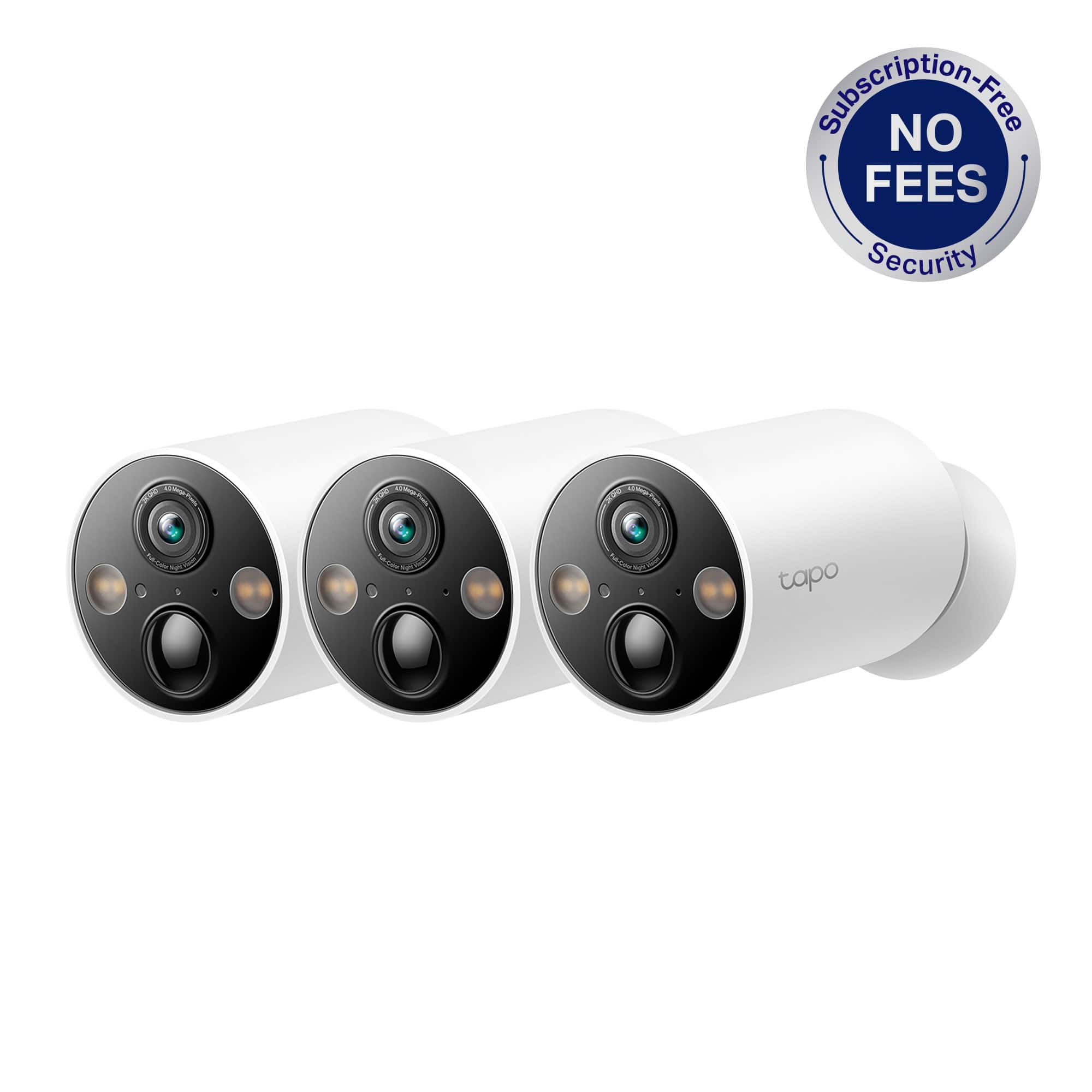 TP-Link - Tapo Wire-Free Indoor/Outdoor 2K Smart Security Cameras, Magnetic Base (3-pack) No Fees - White product image