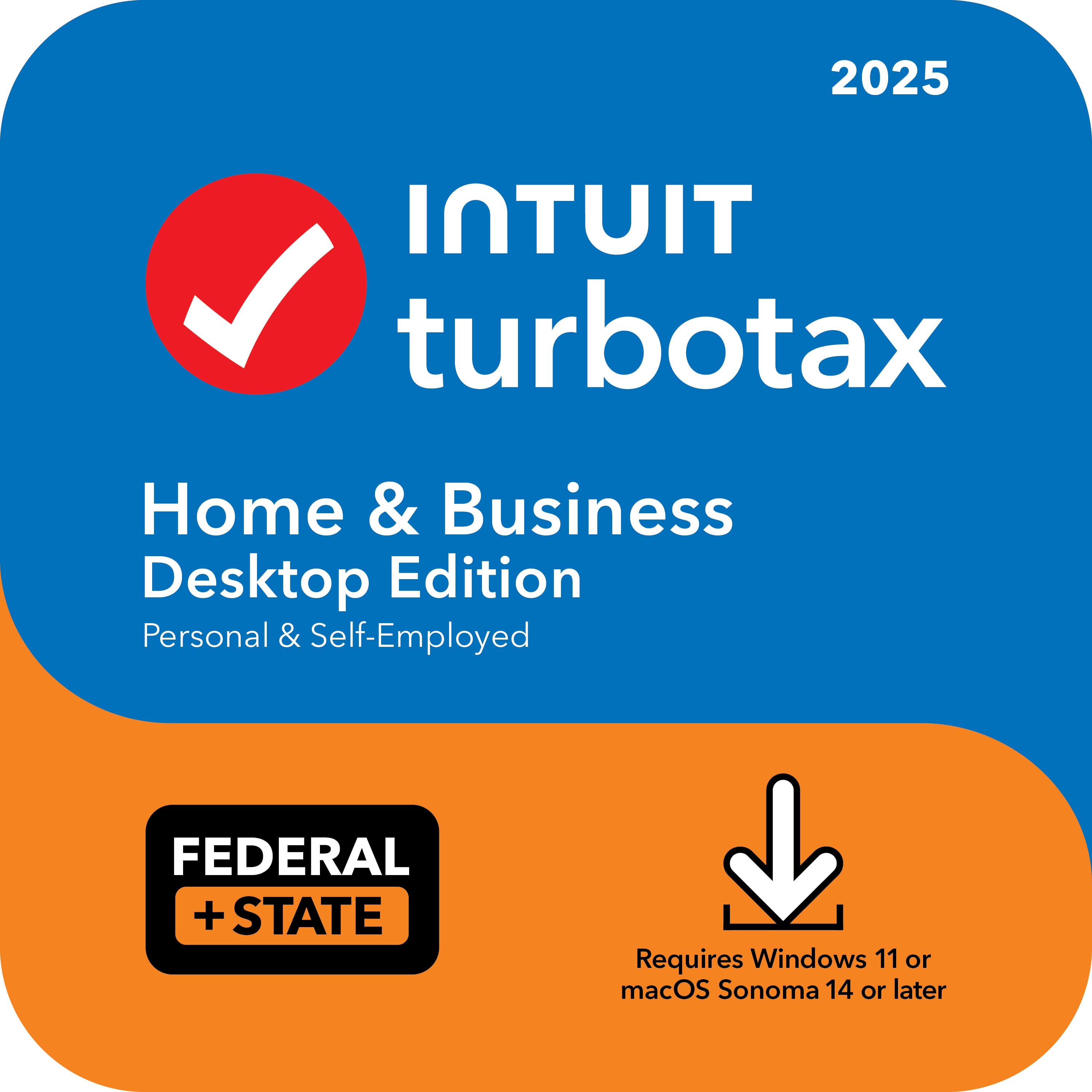 TurboTax - Home & Business Desktop Edition 2025 Federal & State Tax Return - Mac OS, Windows [Digital] product image