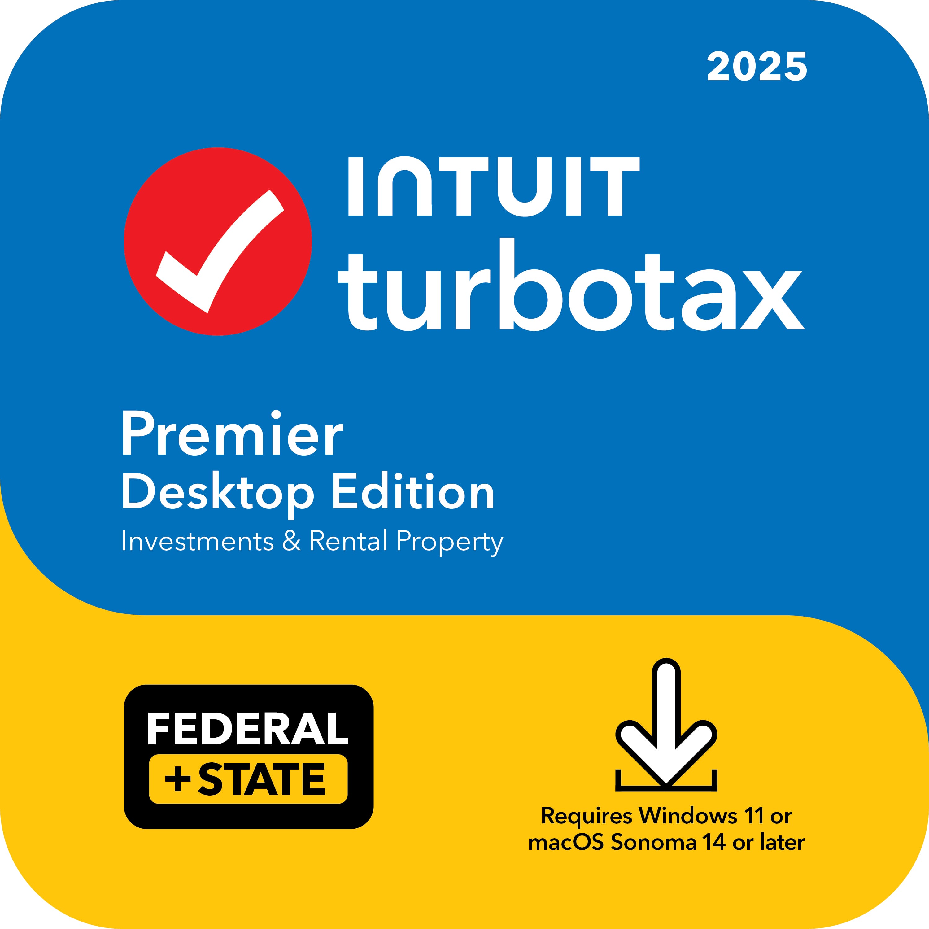 TurboTax - Premier Desktop Edition 2025 Federal & State Tax Return - Mac OS, Windows [Digital] product image