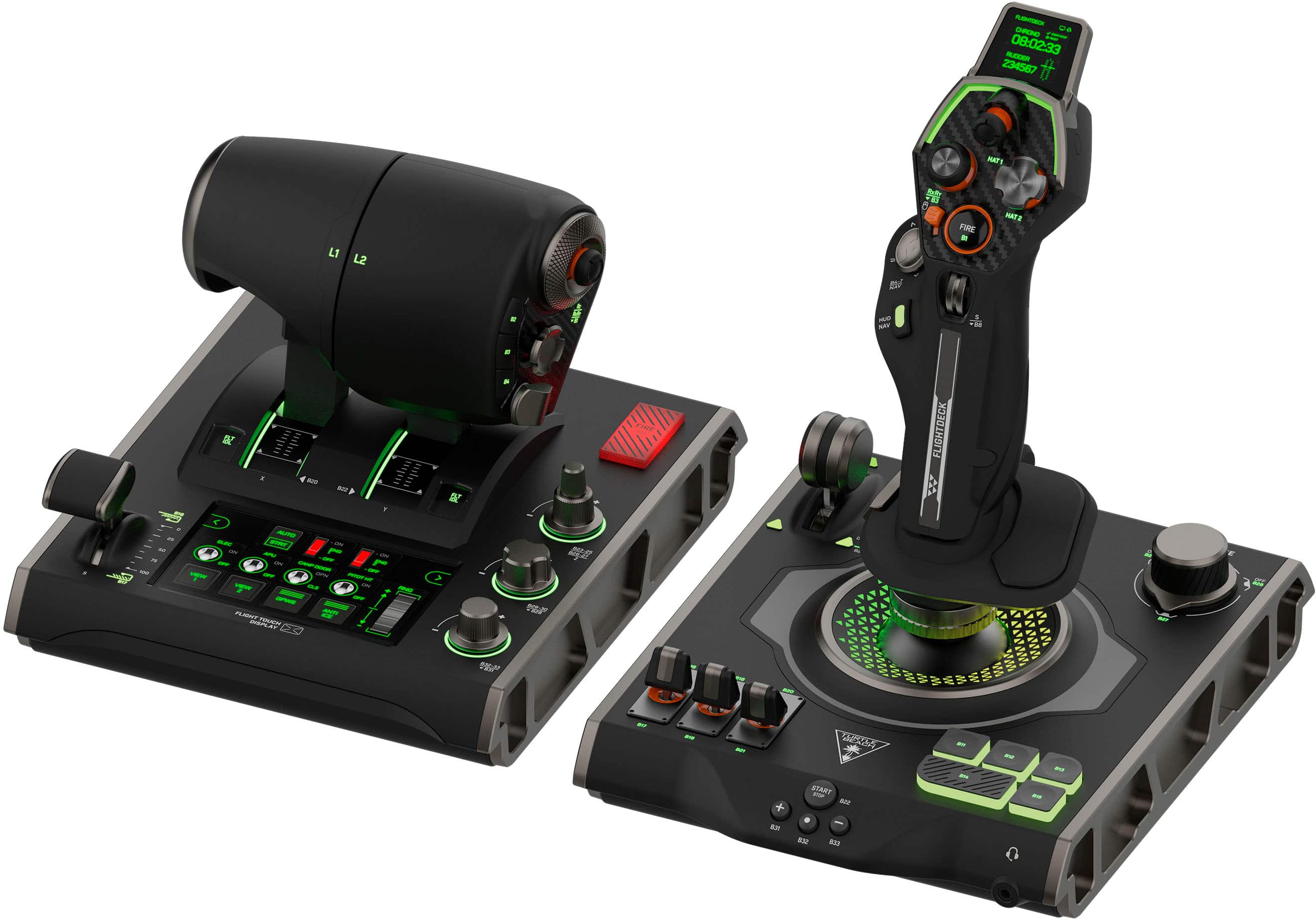 Turtle Beach - VelocityOne Flightdeck Universal HOTAS Simulation System Joystick & Throttle for Windows 10 & 11 PCs - Black…