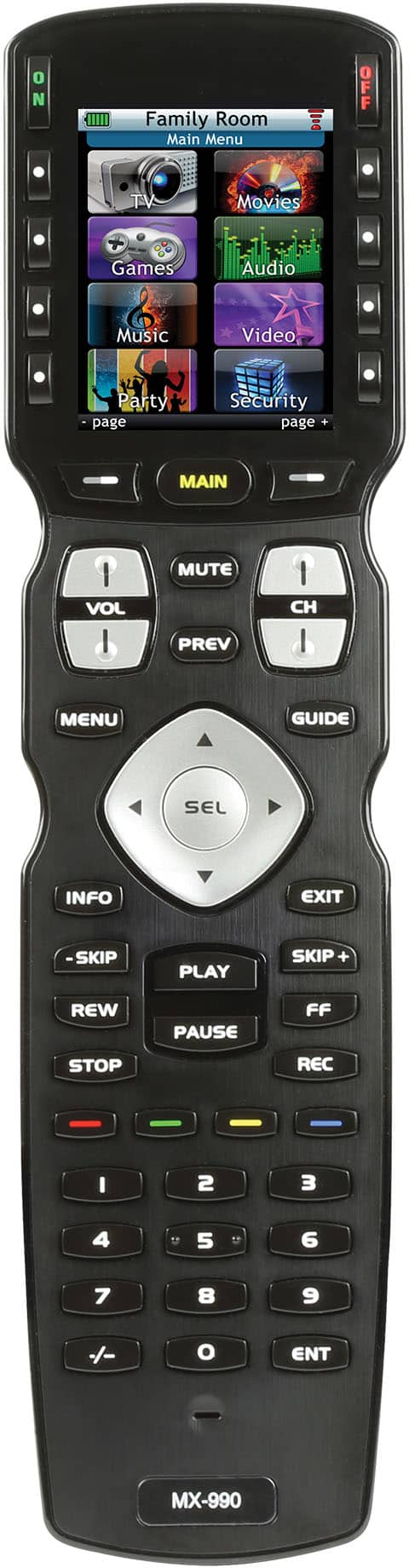 Universal Remote Control - MX-990 is an IR/RF Open Architecture Remote w/Charging Base - Black product image
