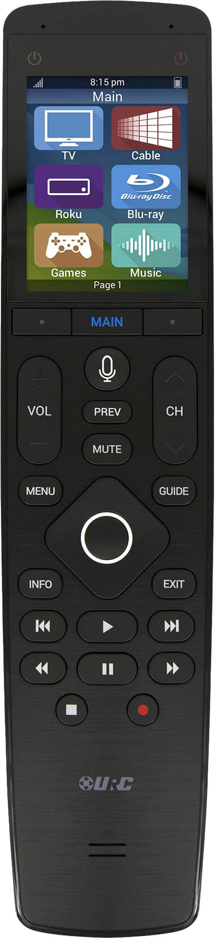 Universal Remote Control - Touch Screen Wand Remote with Microphone - Black product image