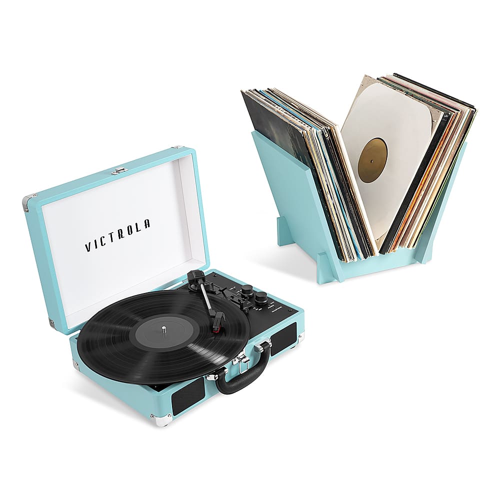 Victrola - Journey+ Bluetooth Suitcase Record Player with Matching Record Stand - Teal product image