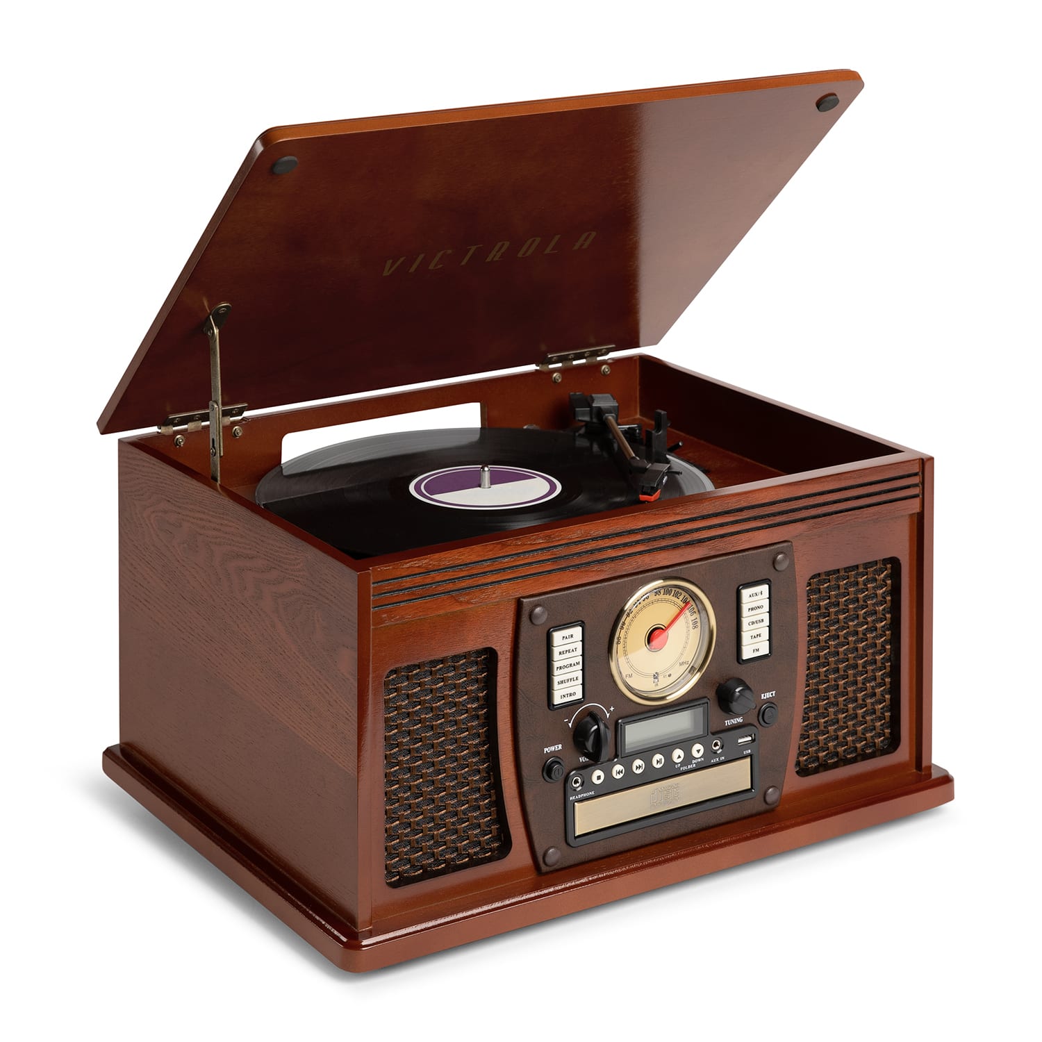 Victrola - Navigator 8-in-1 Classic Bluetooth Record Player with Turntable - Mahogany product image