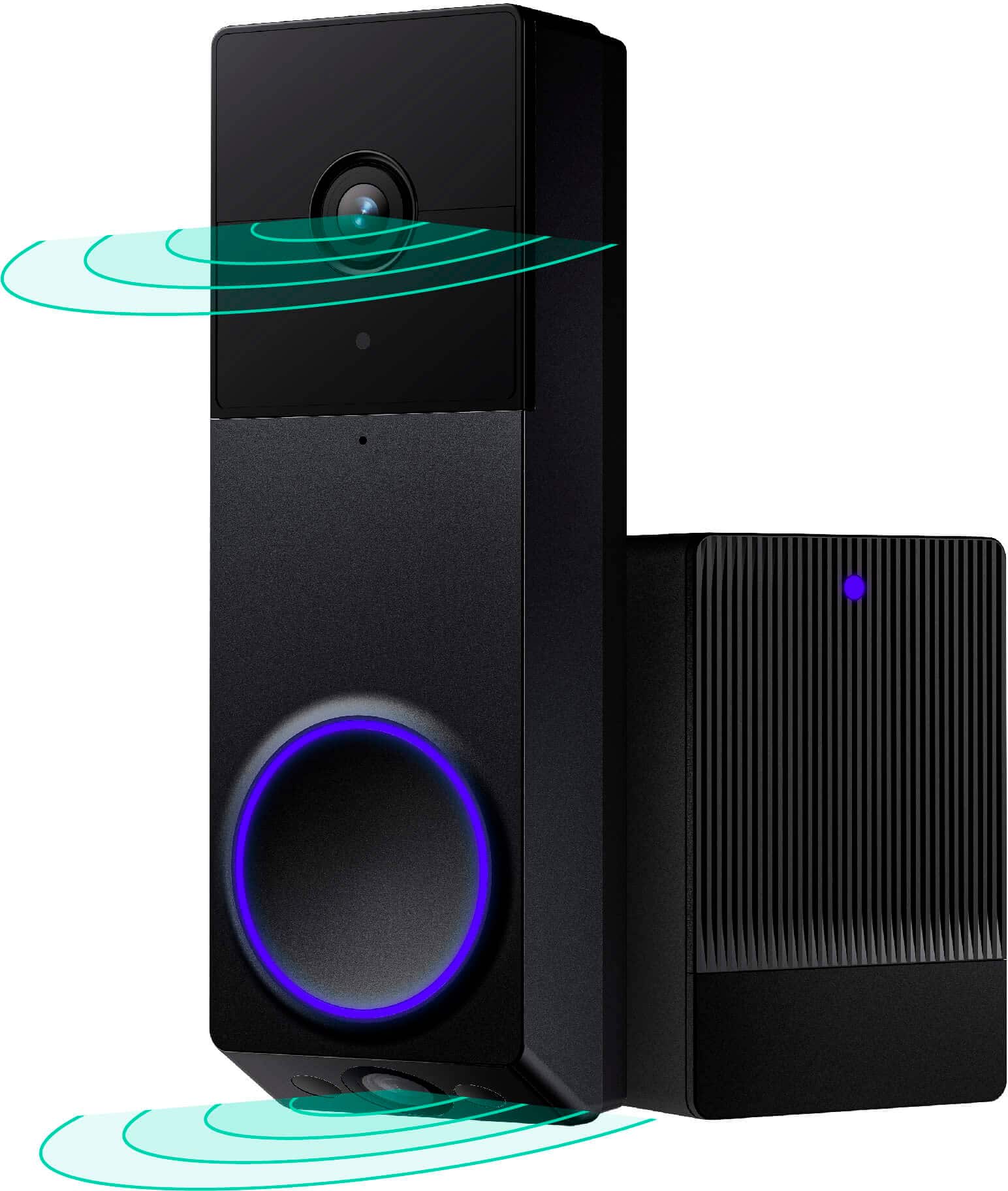 Video Doorbell Camera Wyze Duo Cam Doorbell - Dual 2K Camera, Battery or Wired Smart Doorbell with 2-Way Audio & Chime - Bla…