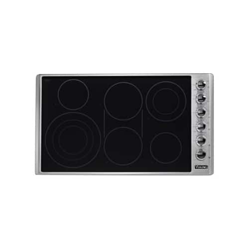 Viking - Professional 5 Series 36" Electric Cooktop - Stainless Steel/Black Glass product image