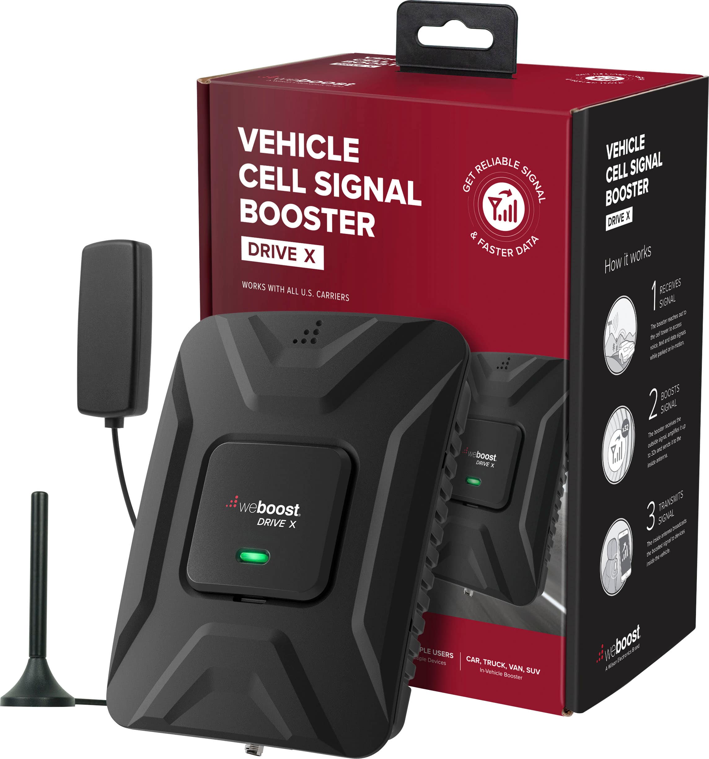 weBoost - Drive X Vehicle Cell Phone Signal Booster for Car, Truck, Van, or SUV, Boosts 5G & 4G LTE for All U.S. Carriers -…