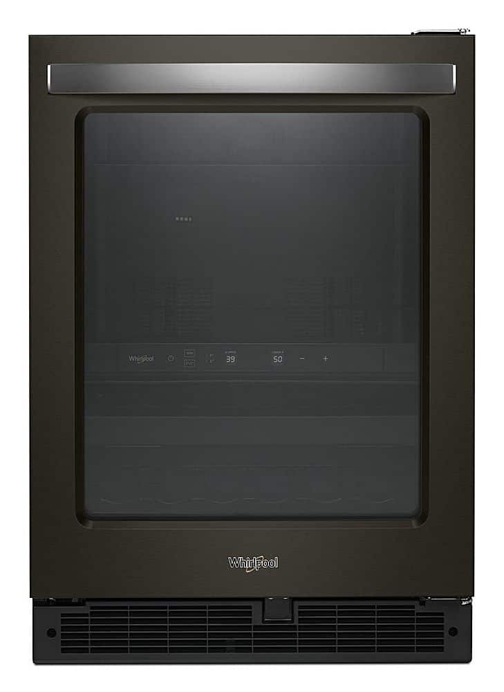 Whirlpool - 14-Bottle Dual Zone Wine Refrigerator - Black Stainless Steel product image