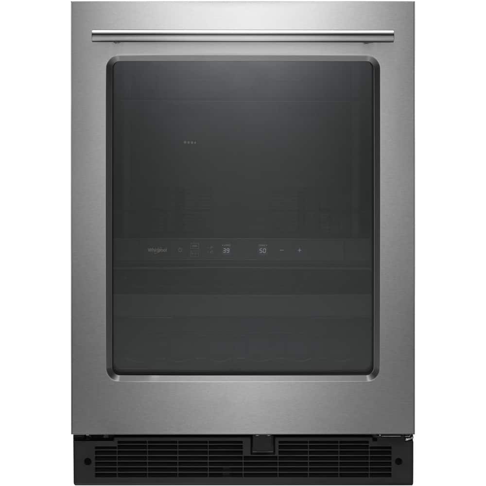 Whirlpool - 14-Bottle Dual Zone Wine Refrigerator - Stainless Steel product image