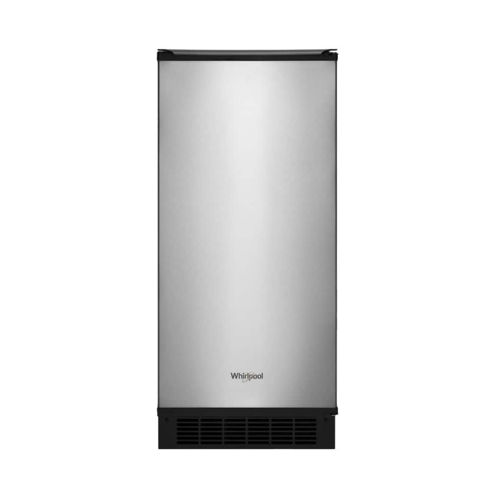 Whirlpool - 15" 50-Lb. Freestanding Icemaker - Stainless Steel product image