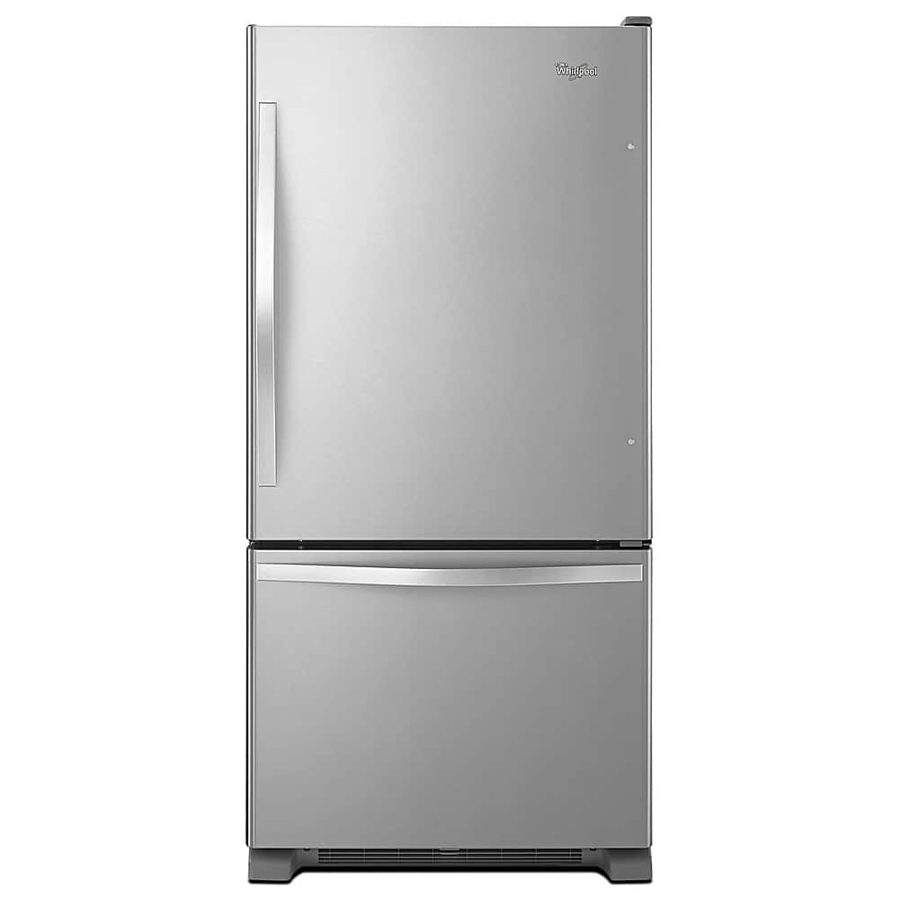 Whirlpool - 18.7 Cu. Ft. Bottom-Freezer Refrigerator with Spillguard Glass Shelves - Monochromatic Stainless Steel product i…